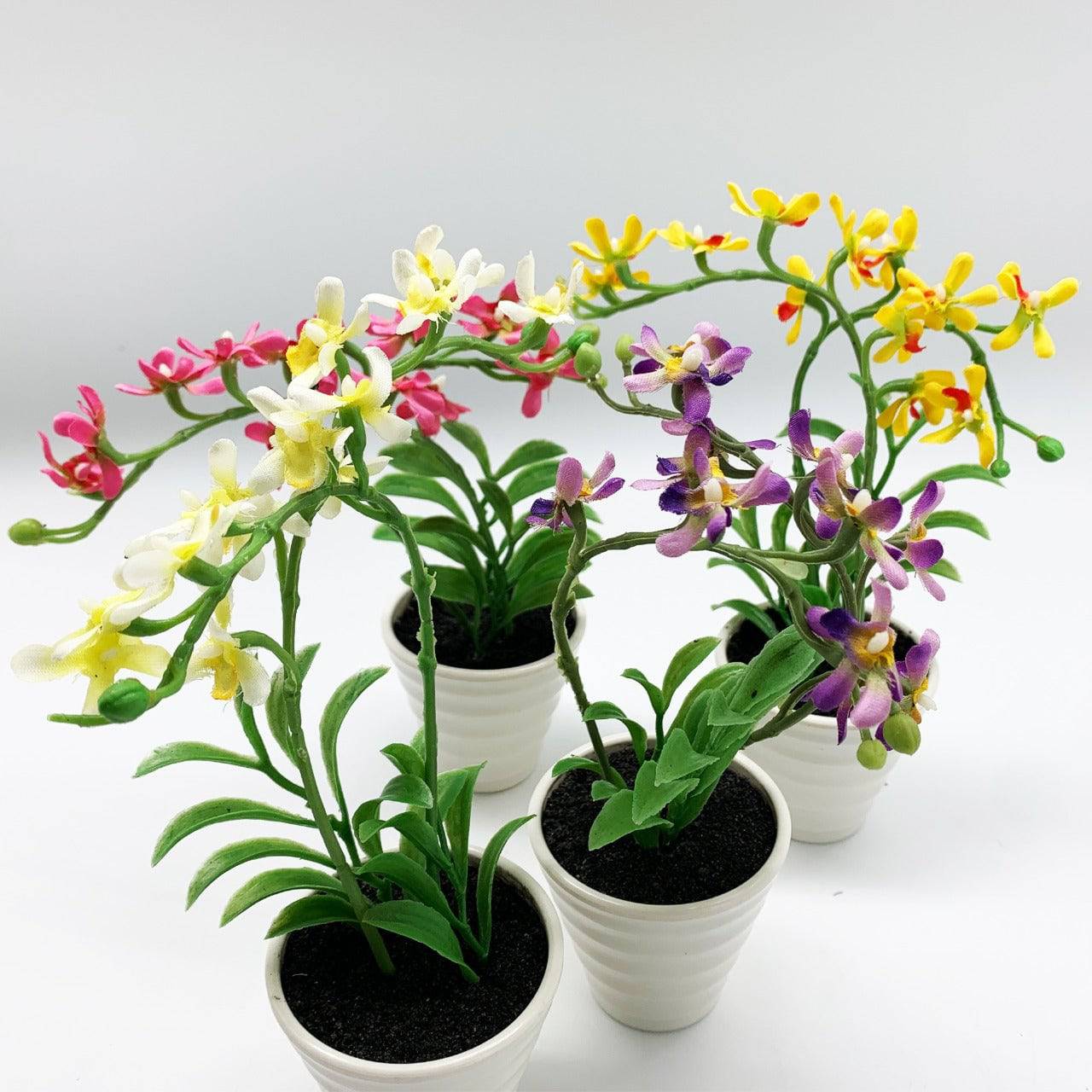 Handmade Decorative Artificial Plant+Planter Pot P00676-Yellow -  Planter Boxes | نبات صناعي مزخرف يدويًا + وعاء زراعه - ebarza Furniture UAE | Shop Modern Furniture in Abu Dhabi & Dubai - مفروشات ايبازرا في الامارات | تسوق اثاث عصري وديكورات مميزة في دبي وابوظبي