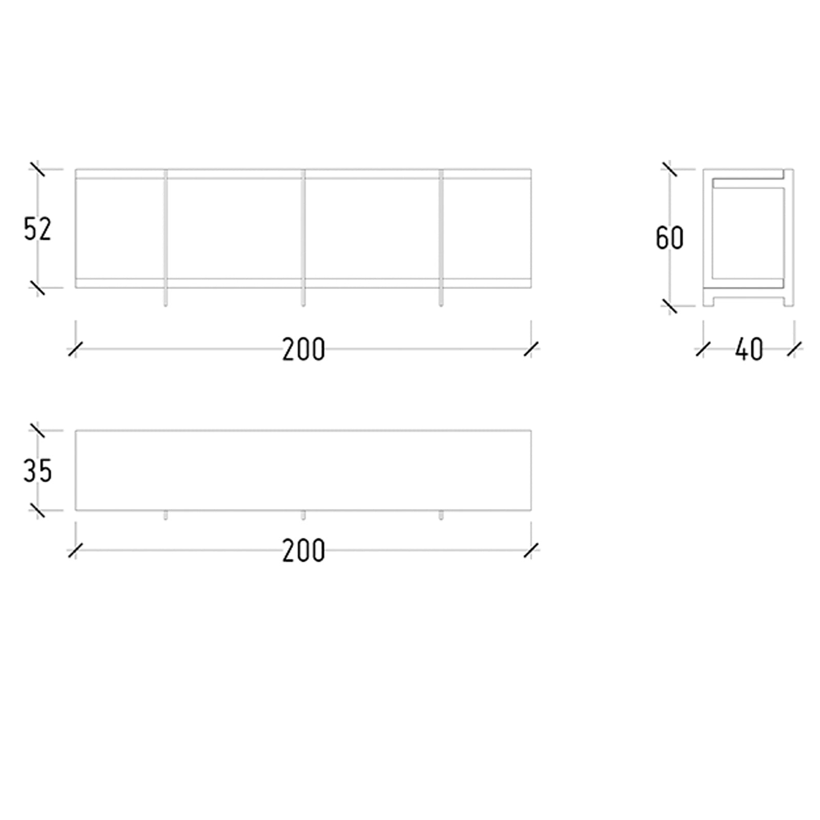 Help Sofa Back Or Tv Unit 200Cm  Help-001 -  TV Units | ساعد في الظهر أو طاولة التلفزيون 200 سم - ebarza Furniture UAE | Shop Modern Furniture in Abu Dhabi & Dubai - مفروشات ايبازرا في الامارات | تسوق اثاث عصري وديكورات مميزة في دبي وابوظبي