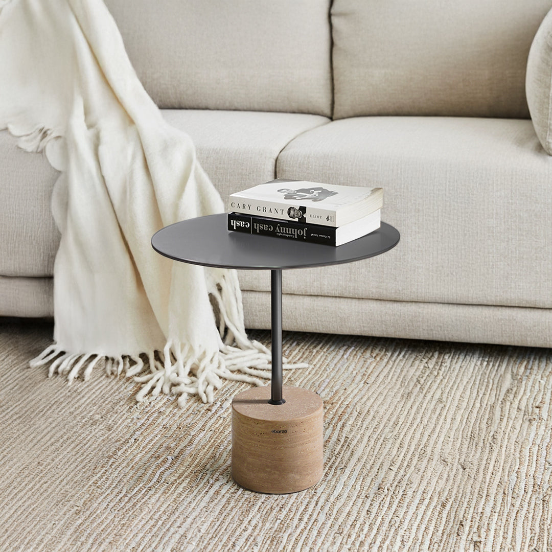 Espoo Marble Side Table CT8684-44-BG -  Side Tables - ebarza Furniture UAE | Shop Modern Furniture in Abu Dhabi & Dubai - مفروشات ايبازرا في الامارات | تسوق اثاث عصري وديكورات مميزة في دبي وابوظبي