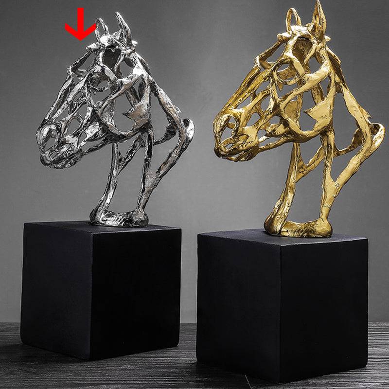 Horse Head Sculpture Art Fl-J2116A -  Home Decor Figurines - ebarza Furniture UAE | Shop Modern Furniture in Abu Dhabi & Dubai - مفروشات ايبازرا في الامارات | تسوق اثاث عصري وديكورات مميزة في دبي وابوظبي