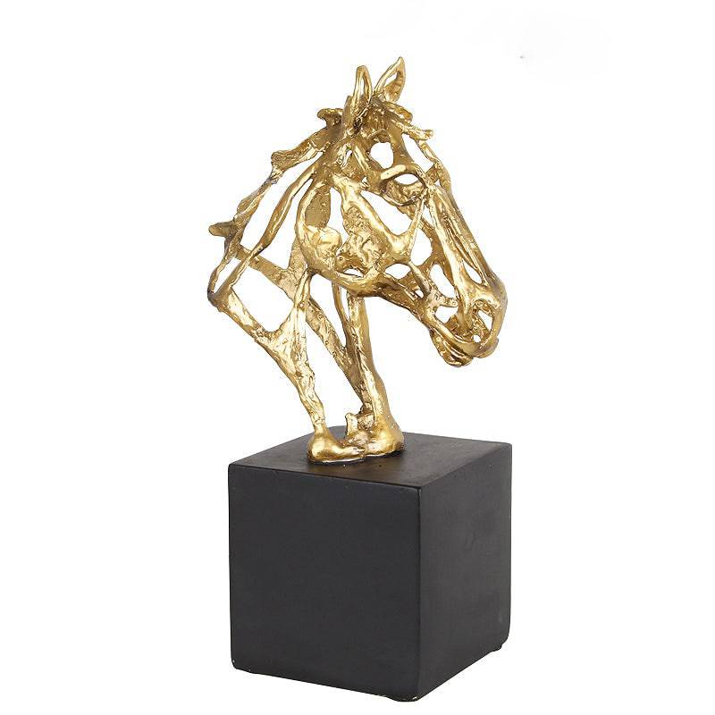 Horse Head Sculpture Art Fl-J2116B -  Home Decor Figurines - ebarza Furniture UAE | Shop Modern Furniture in Abu Dhabi & Dubai - مفروشات ايبازرا في الامارات | تسوق اثاث عصري وديكورات مميزة في دبي وابوظبي