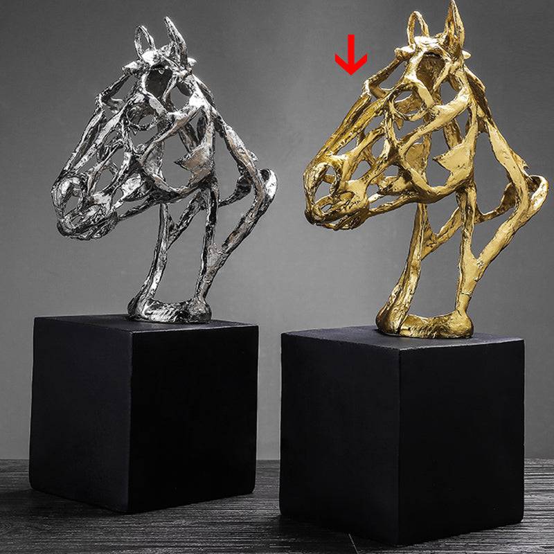 Horse Head Sculpture Art Fl-J2116B -  Home Decor Figurines - ebarza Furniture UAE | Shop Modern Furniture in Abu Dhabi & Dubai - مفروشات ايبازرا في الامارات | تسوق اثاث عصري وديكورات مميزة في دبي وابوظبي