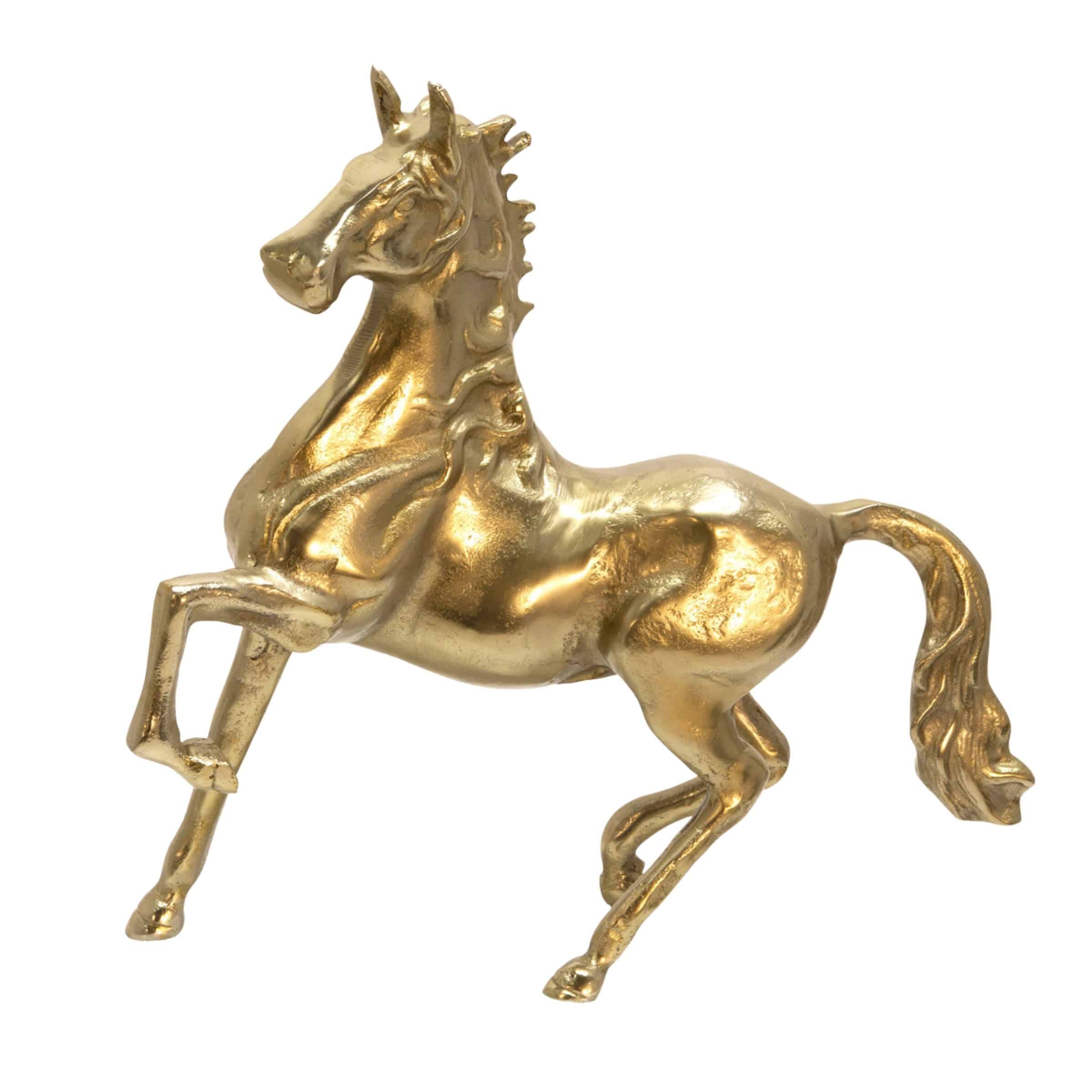 Horse Sculpture 40.64 Cm - Gold 15514-02 -  Home Decor Figurines | تمثال حصان 40.64 سم - ذهبي - ebarza Furniture UAE | Shop Modern Furniture in Abu Dhabi & Dubai - مفروشات ايبازرا في الامارات | تسوق اثاث عصري وديكورات مميزة في دبي وابوظبي