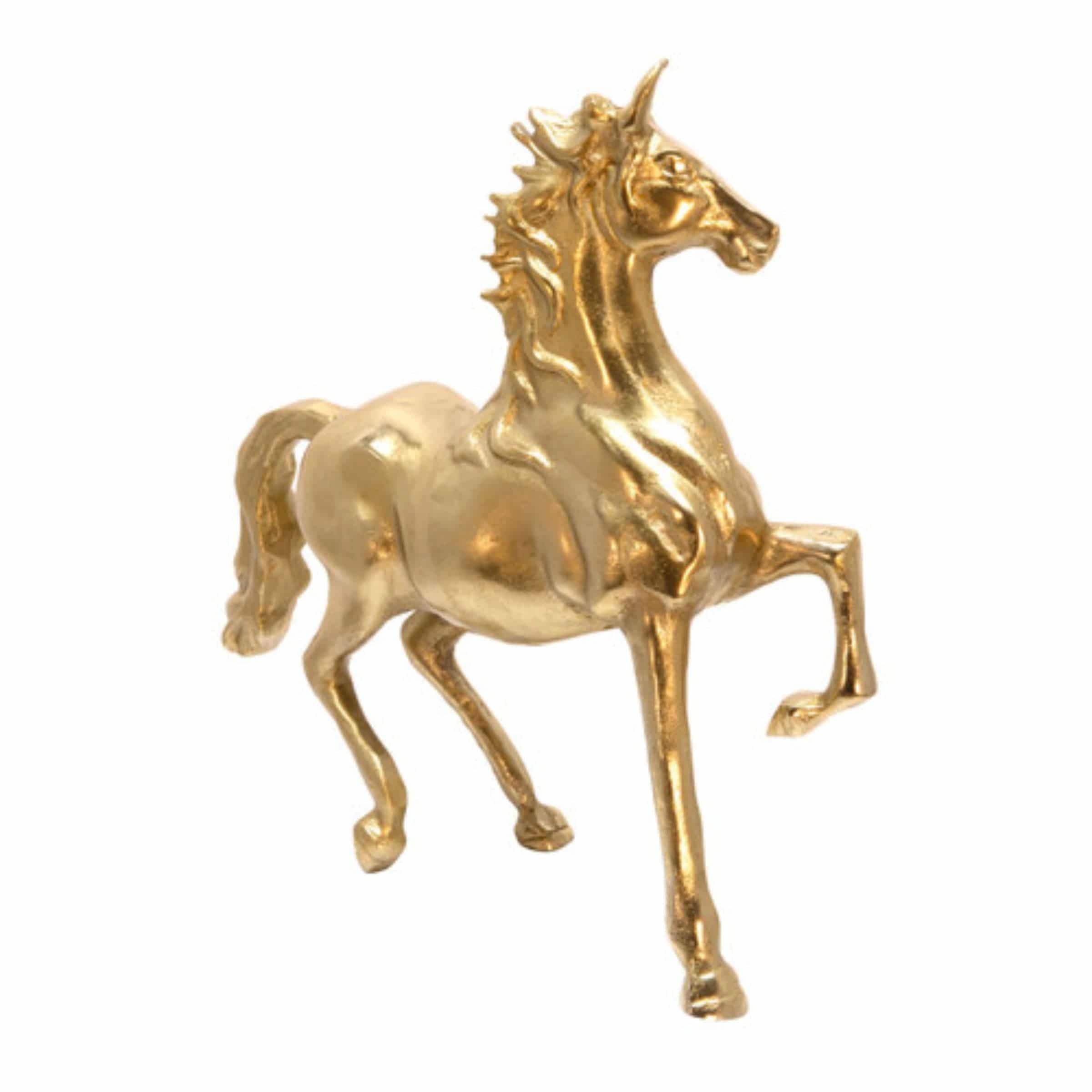 Horse Sculpture 40.64 Cm - Gold 15514-02 -  Home Decor Figurines | تمثال حصان 40.64 سم - ذهبي - ebarza Furniture UAE | Shop Modern Furniture in Abu Dhabi & Dubai - مفروشات ايبازرا في الامارات | تسوق اثاث عصري وديكورات مميزة في دبي وابوظبي