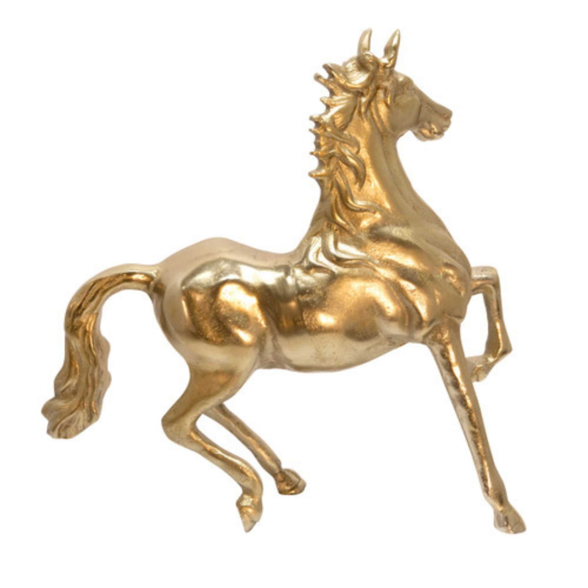 Horse Sculpture 40.64 Cm - Gold 15514-02 -  Home Decor Figurines | تمثال حصان 40.64 سم - ذهبي - ebarza Furniture UAE | Shop Modern Furniture in Abu Dhabi & Dubai - مفروشات ايبازرا في الامارات | تسوق اثاث عصري وديكورات مميزة في دبي وابوظبي