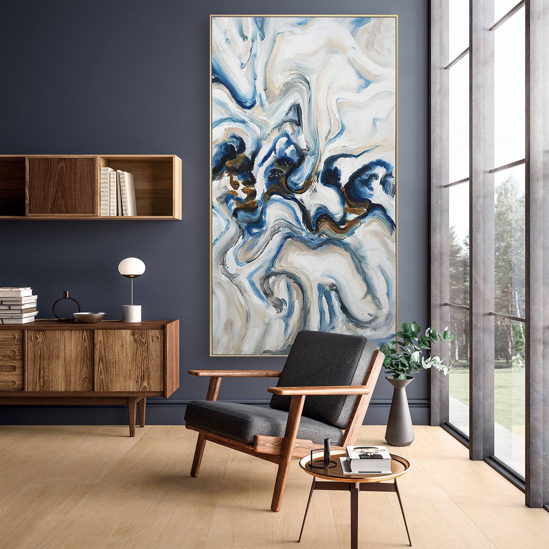 Ice Crevasse Hand Painted Art Painting With 160X80 Cm Frame Soaap0004 -  Paintings | لوحة فنية مرسومة باليد بإطار 80 × 160سم - ebarza Furniture UAE | Shop Modern Furniture in Abu Dhabi & Dubai - مفروشات ايبازرا في الامارات | تسوق اثاث عصري وديكورات مميزة في دبي وابوظبي