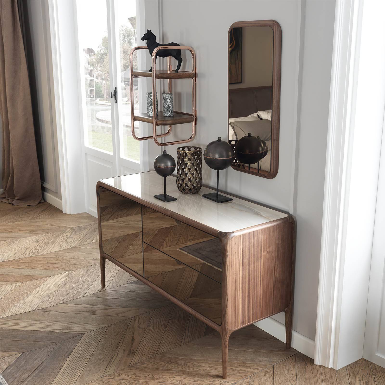 Icon Dresser+Mirror+Shelf Icon001-Dresser -  Dressers and Mirrors - ebarza Furniture UAE | Shop Modern Furniture in Abu Dhabi & Dubai - مفروشات ايبازرا في الامارات | تسوق اثاث عصري وديكورات مميزة في دبي وابوظبي