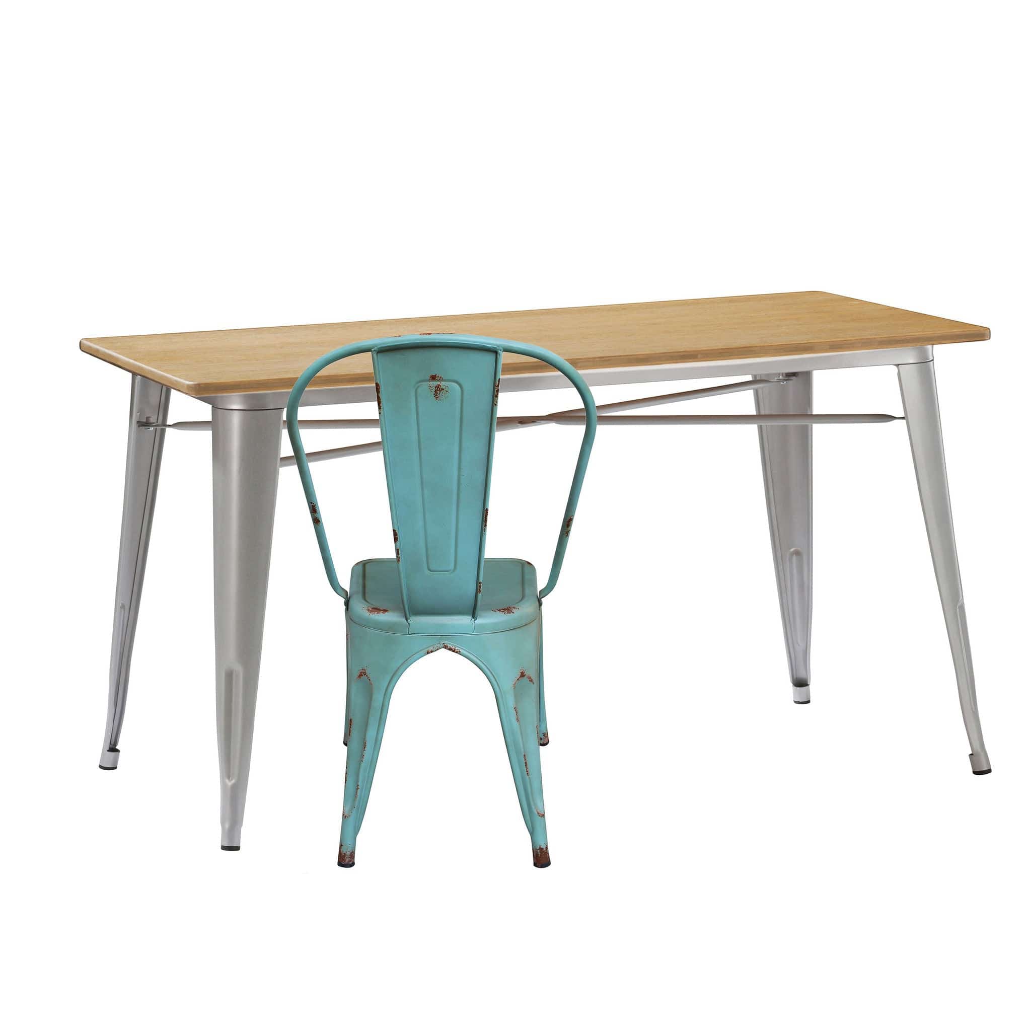 Industrial Table With Solid Wood Top 120 Cm Bptt02S+N (Z-03) -  Dining Tables - ebarza Furniture UAE | Shop Modern Furniture in Abu Dhabi & Dubai - مفروشات ايبازرا في الامارات | تسوق اثاث عصري وديكورات مميزة في دبي وابوظبي