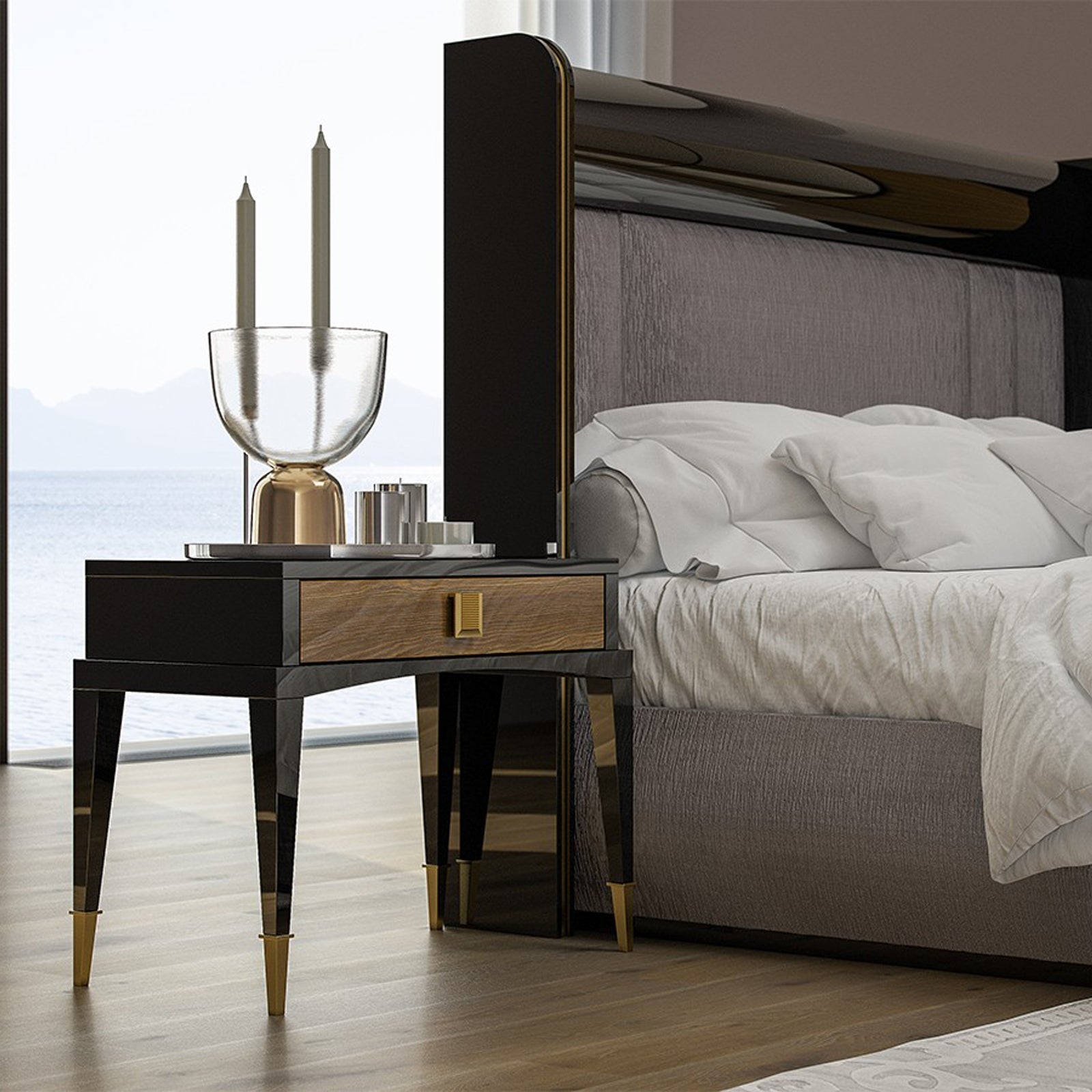 Display Item Kant King Size Bedstead With Storage & 2x Bedside table  Kant-Bedking-Nakheel -  USED ITEM | قطعة من المعرض- سرير كانت مع وحدة تخزين مع طاولتين جانبيات - ebarza Furniture UAE | Shop Modern Furniture in Abu Dhabi & Dubai - مفروشات ايبازرا في الامارات | تسوق اثاث عصري وديكورات مميزة في دبي وابوظبي