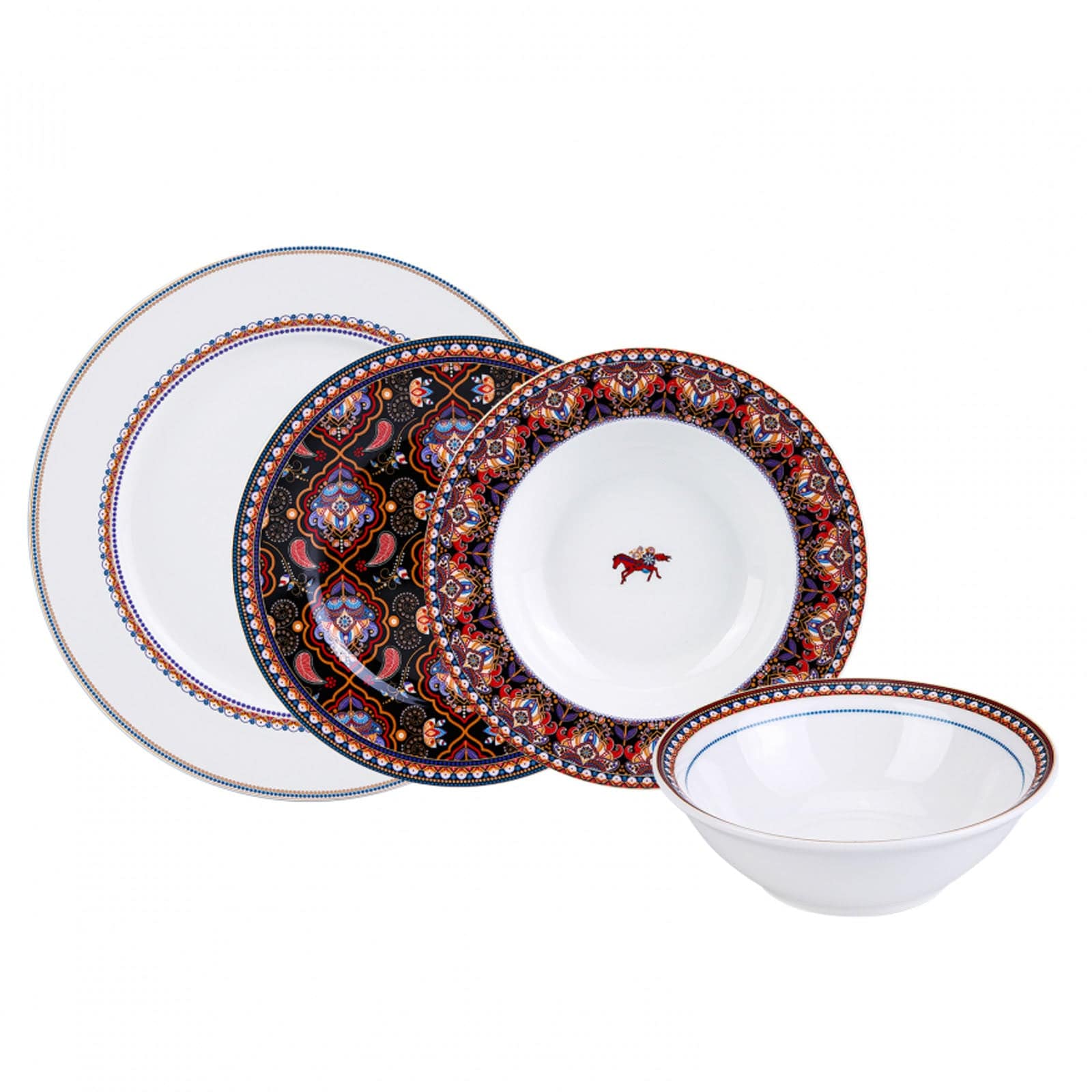 Karaca Agra 24-Piece 6-Person Porcelain Dinnerware 153.03.07.7875 -  Dinnerware Sets | أواني الطعام من البورسلين كاراجا أجرا 24 قطعة 6 أفراد - ebarza Furniture UAE | Shop Modern Furniture in Abu Dhabi & Dubai - مفروشات ايبازرا في الامارات | تسوق اثاث عصري وديكورات مميزة في دبي وابوظبي