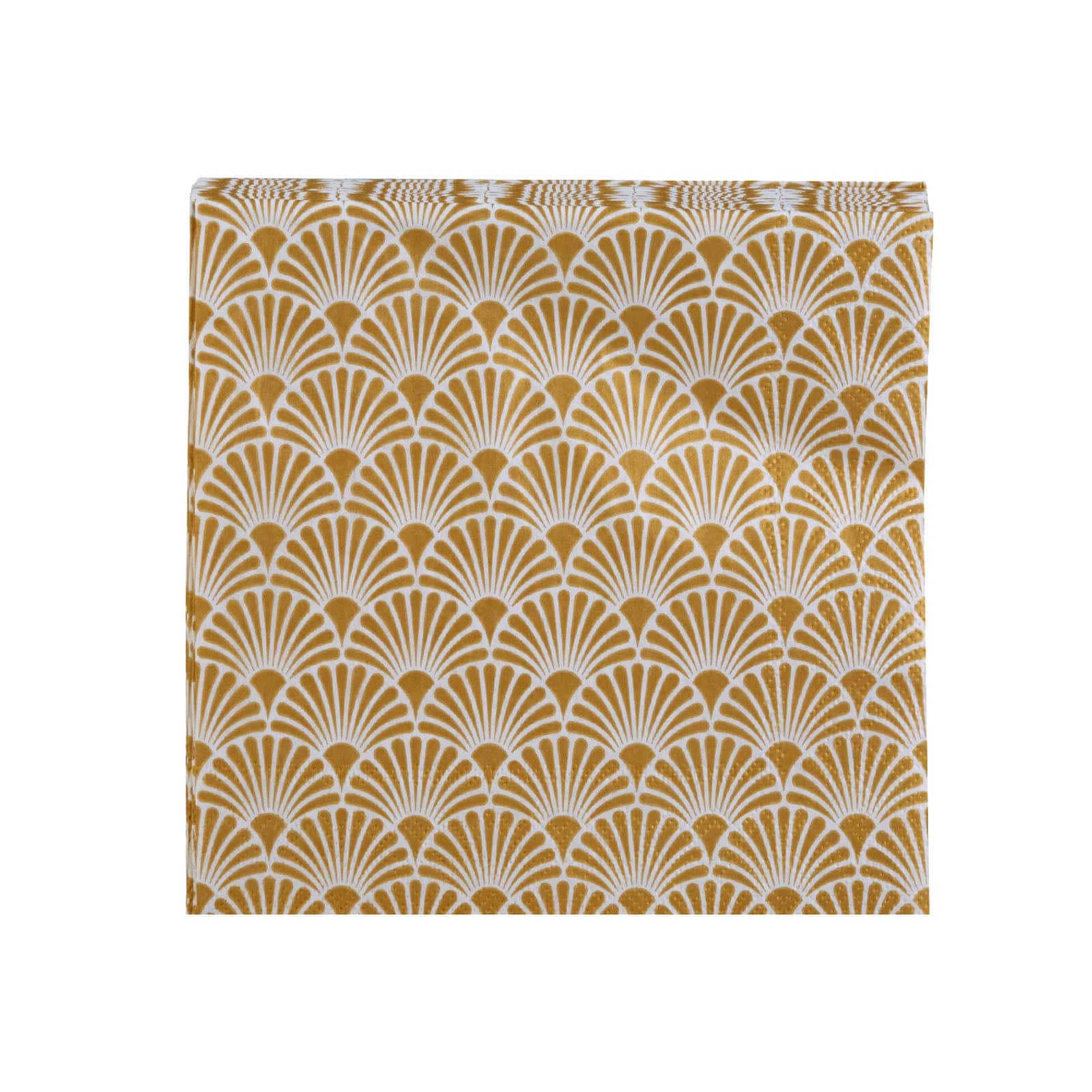 Karaca Art Deco Gold / White Napkin 153.19.01.1230 -  Napkins | منديل كاراجا آرت ديكو ذهبي / أبيض - ebarza Furniture UAE | Shop Modern Furniture in Abu Dhabi & Dubai - مفروشات ايبازرا في الامارات | تسوق اثاث عصري وديكورات مميزة في دبي وابوظبي