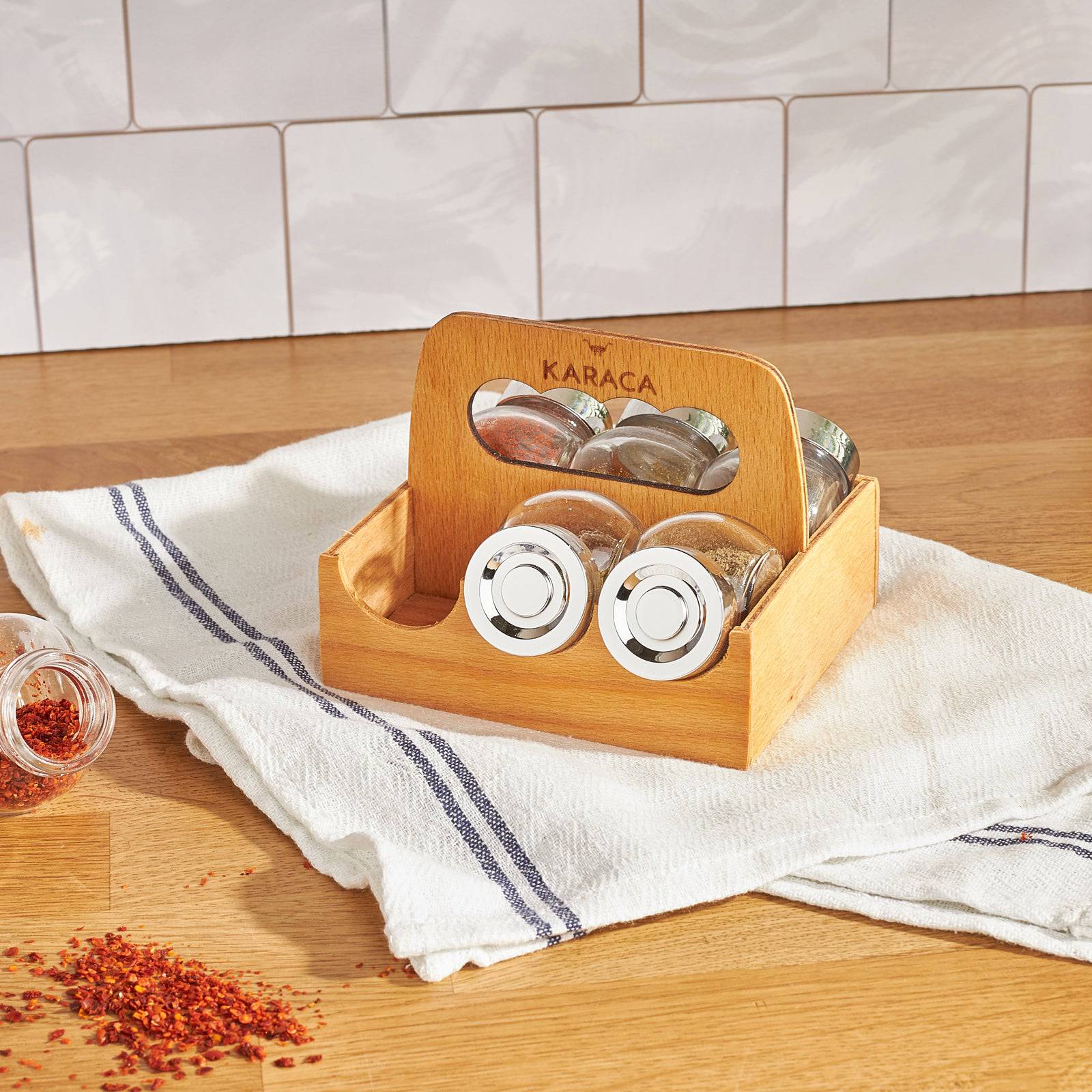 Karaca Casa 7 Piece Spice Rack / Spice Set 153.03.06.1530 -  Spice Sets - ebarza Furniture UAE | Shop Modern Furniture in Abu Dhabi & Dubai - مفروشات ايبازرا في الامارات | تسوق اثاث عصري وديكورات مميزة في دبي وابوظبي