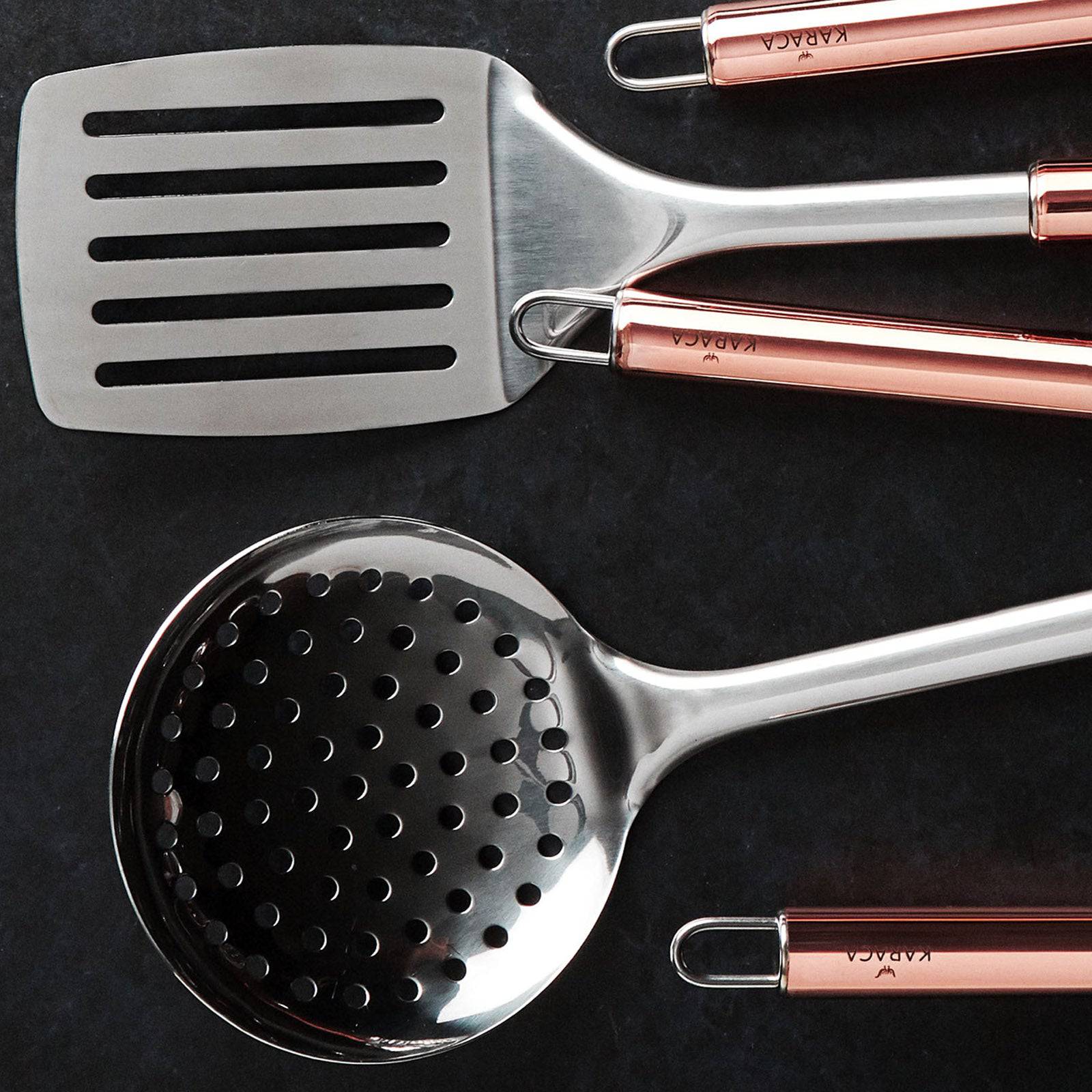 Karaca Copper Keen Colander Spoon  153.03.07.3999 -  Cookware Sets | ملعقة مصفاة كاراجا - ebarza Furniture UAE | Shop Modern Furniture in Abu Dhabi & Dubai - مفروشات ايبازرا في الامارات | تسوق اثاث عصري وديكورات مميزة في دبي وابوظبي