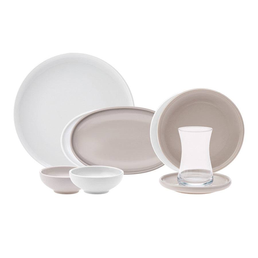 Karaca Cordelia Gray 26 Pieces 6 Person Porcelain Breakfast/Serving Set 153.03.08.1057 -  Breakfast Sets | كاراجا كورديليا جراي 26 قطعة 6 أفراد من الخزف للإفطار / مجموعة التقديم - ebarza Furniture UAE | Shop Modern Furniture in Abu Dhabi & Dubai - مفروشات ايبازرا في الامارات | تسوق اثاث عصري وديكورات مميزة في دبي وابوظبي