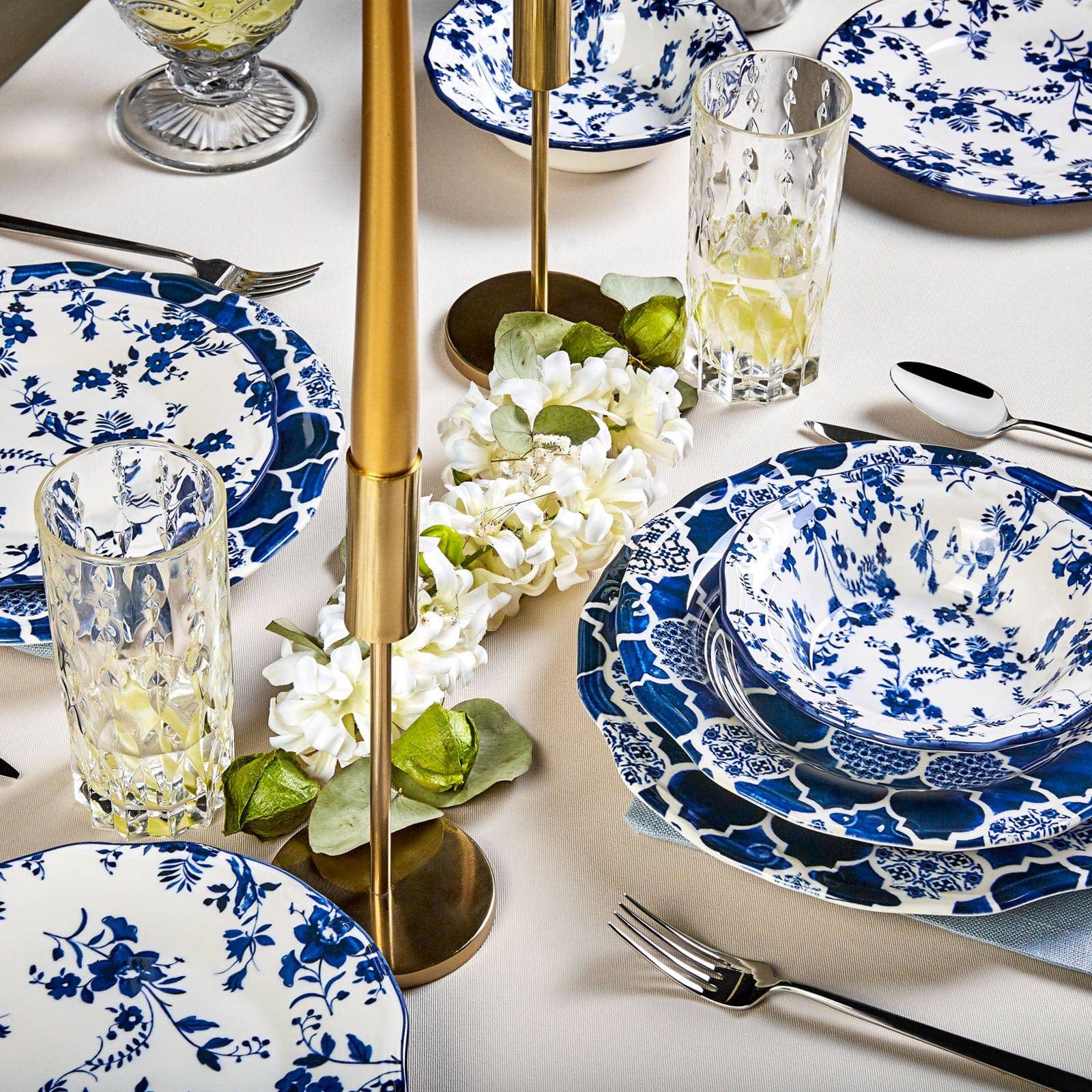 Karaca Deep Blue 24-Piece Dinner Set 153.03.06.1395 -  Dinnerware Sets | طقم عشاء كاراجا ديب بلو 24 قطعة - ebarza Furniture UAE | Shop Modern Furniture in Abu Dhabi & Dubai - مفروشات ايبازرا في الامارات | تسوق اثاث عصري وديكورات مميزة في دبي وابوظبي