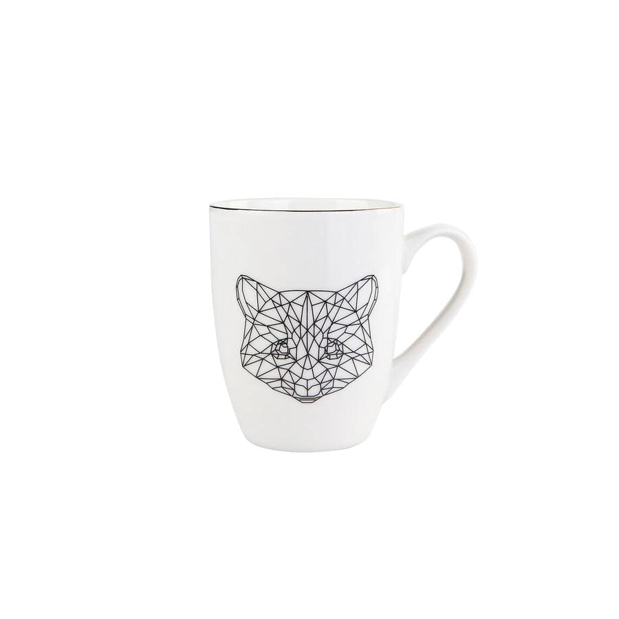 Karaca Draft Cat Mug Of 2 153.03.06.1758 -  Mugs | طقم رسم قطة و فيل كوبين من كراجا - ebarza Furniture UAE | Shop Modern Furniture in Abu Dhabi & Dubai - مفروشات ايبازرا في الامارات | تسوق اثاث عصري وديكورات مميزة في دبي وابوظبي