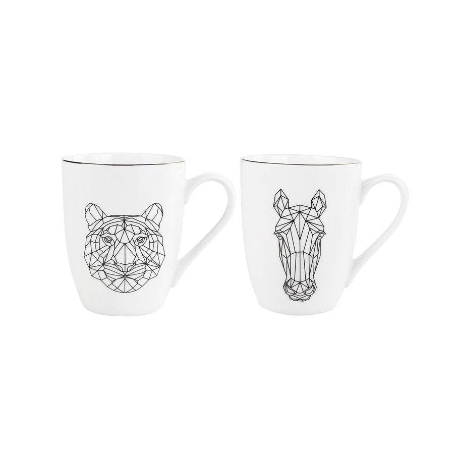 Karaca Draft Horse 2 Mug 153.03.06.1757 -  Mugs | طقم رسم حصان كوبين من كاراجا - ebarza Furniture UAE | Shop Modern Furniture in Abu Dhabi & Dubai - مفروشات ايبازرا في الامارات | تسوق اثاث عصري وديكورات مميزة في دبي وابوظبي