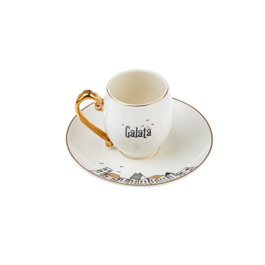 Karaca Galata Set Of 6 Coffee Cups 153.03.06.4472 -  Coffee Sets | طقم فناجين قهوة كاراجا جالاتا 6 فناجين - ebarza Furniture UAE | Shop Modern Furniture in Abu Dhabi & Dubai - مفروشات ايبازرا في الامارات | تسوق اثاث عصري وديكورات مميزة في دبي وابوظبي