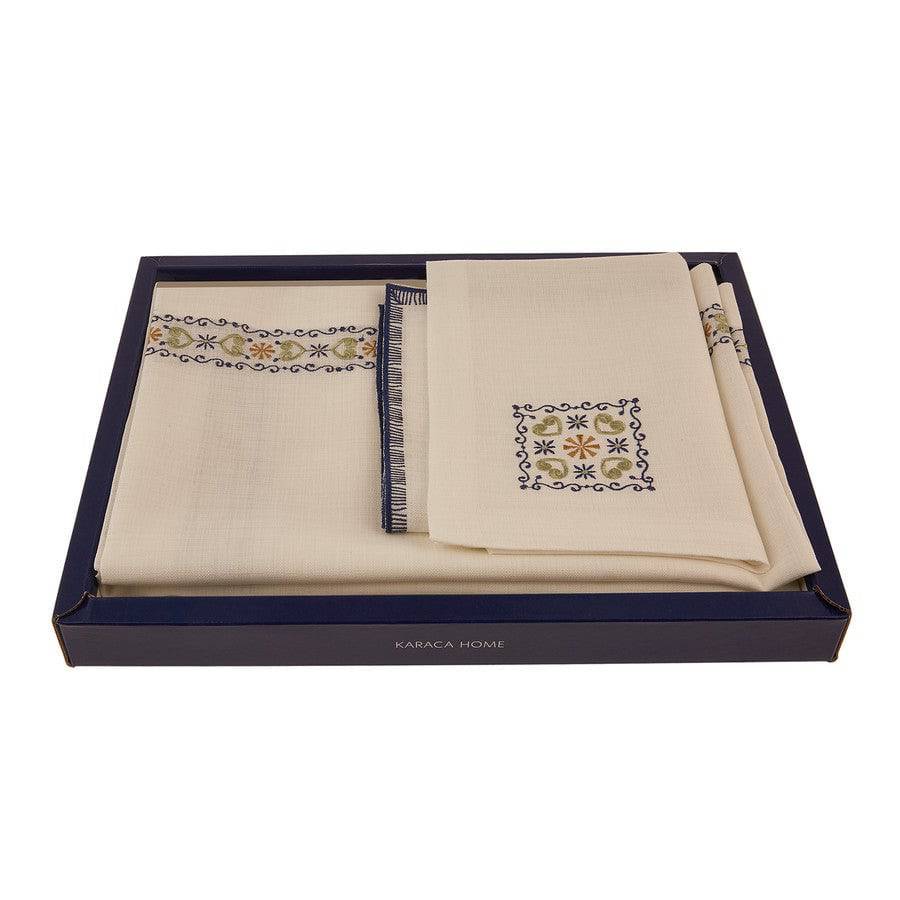 Karaca Home (Akdeniz Sopra) Mediterranean Table Cloth Set 300.21.02.0099 -  Placemats | طقم مفرش طاولة كاراجا المنزلي المتوسطي - ebarza Furniture UAE | Shop Modern Furniture in Abu Dhabi & Dubai - مفروشات ايبازرا في الامارات | تسوق اثاث عصري وديكورات مميزة في دبي وابوظبي