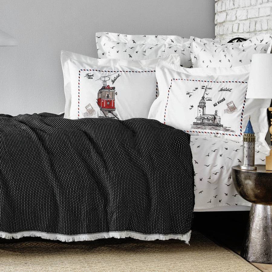 Karaca Home Beyoğlu Gray Double Nish Set 200.19.01.0143 -  Bedding | كاراجا هوم بيوغلو مجموعة فراش السرير نيش رمادي - ebarza Furniture UAE | Shop Modern Furniture in Abu Dhabi & Dubai - مفروشات ايبازرا في الامارات | تسوق اثاث عصري وديكورات مميزة في دبي وابوظبي