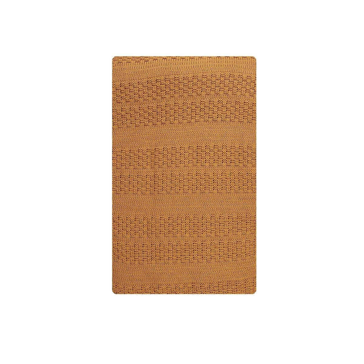 Karaca Home Charm Bold Mustard Double Knitted Blanket 200.17.01.0270 -  Blankets | كاراجا هوم ، بطانية مزدوجة متماسكة جريئة باللون الاصفر الداكن - ebarza Furniture UAE | Shop Modern Furniture in Abu Dhabi & Dubai - مفروشات ايبازرا في الامارات | تسوق اثاث عصري وديكورات مميزة في دبي وابوظبي