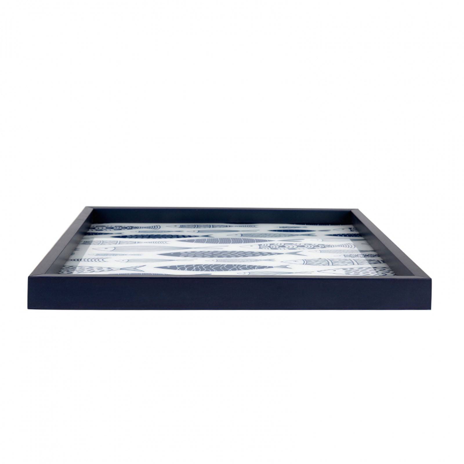 Karaca Home Nanza Dark Blue Fish Square Tray 40X40 Cm 300.19.02.355 -  Trays | كاراجا هوم نانزا - صينية سمك مربعة زرقاء داكنة 40*40 سم - ebarza Furniture UAE | Shop Modern Furniture in Abu Dhabi & Dubai - مفروشات ايبازرا في الامارات | تسوق اثاث عصري وديكورات مميزة في دبي وابوظبي