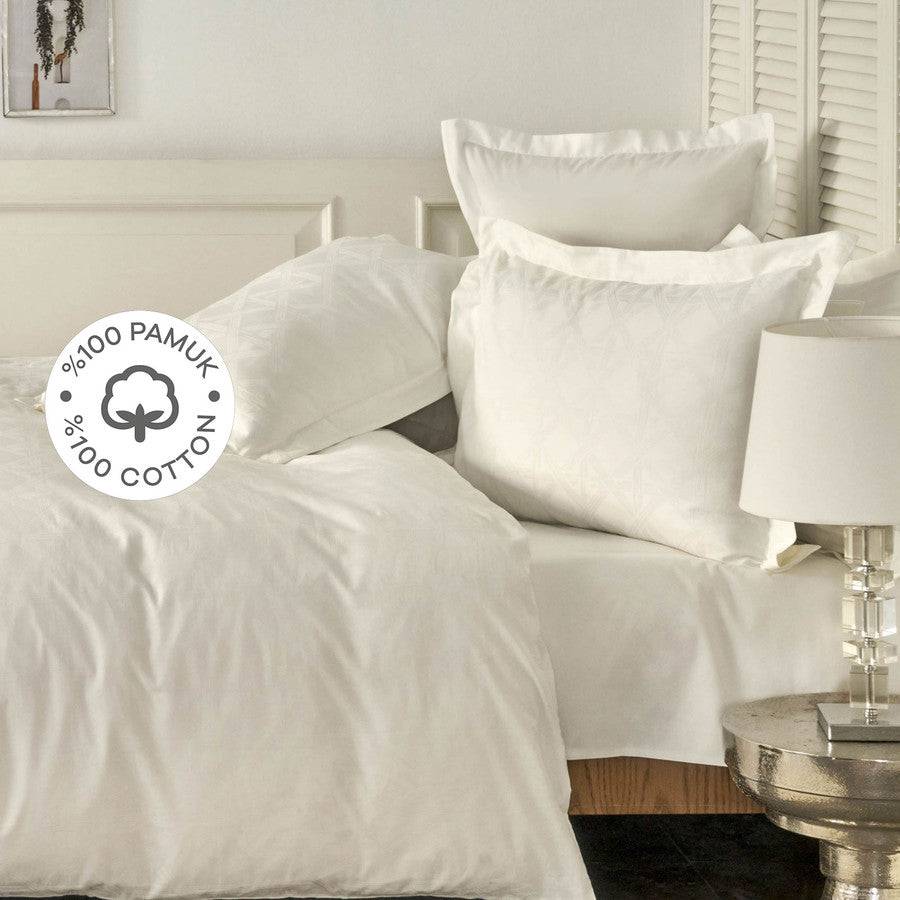 Karaca Home White Colletion Santino 100% Cotton Double Duvet Cover Set 200.18.01.0650 -  Bedding | مجموعة كاراجا هوم وايت طقم غطاء لحاف مزدوج من القطن بنسبة 100٪ سانتينو - ebarza Furniture UAE | Shop Modern Furniture in Abu Dhabi & Dubai - مفروشات ايبازرا في الامارات | تسوق اثاث عصري وديكورات مميزة في دبي وابوظبي