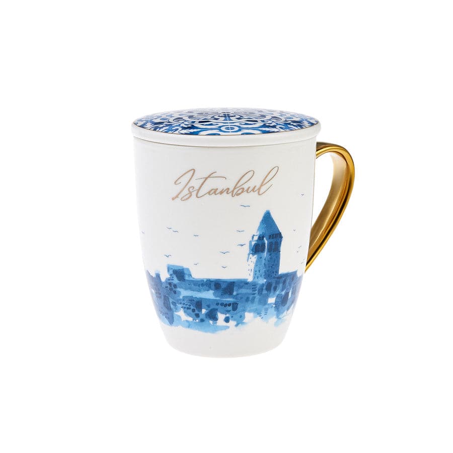 Karaca Istanbul Lidded Mug 153.03.06.4673 -  Mugs | كوب كاراجا إسطنبول بغطاء - ebarza Furniture UAE | Shop Modern Furniture in Abu Dhabi & Dubai - مفروشات ايبازرا في الامارات | تسوق اثاث عصري وديكورات مميزة في دبي وابوظبي