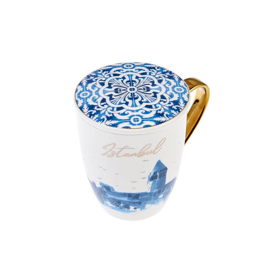 Karaca Istanbul Lidded Mug 153.03.06.4673 -  Mugs | كوب كاراجا إسطنبول بغطاء - ebarza Furniture UAE | Shop Modern Furniture in Abu Dhabi & Dubai - مفروشات ايبازرا في الامارات | تسوق اثاث عصري وديكورات مميزة في دبي وابوظبي