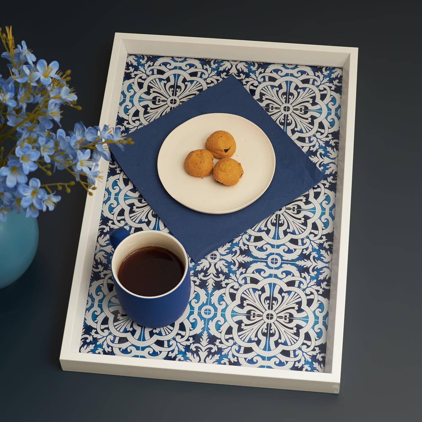 Karaca  Istanbul Pattern Tray 31X46Cm 153.21.01.0158 -  Trays | 46xصينية نمط اسطنبول من كاراجا 31 - ebarza Furniture UAE | Shop Modern Furniture in Abu Dhabi & Dubai - مفروشات ايبازرا في الامارات | تسوق اثاث عصري وديكورات مميزة في دبي وابوظبي