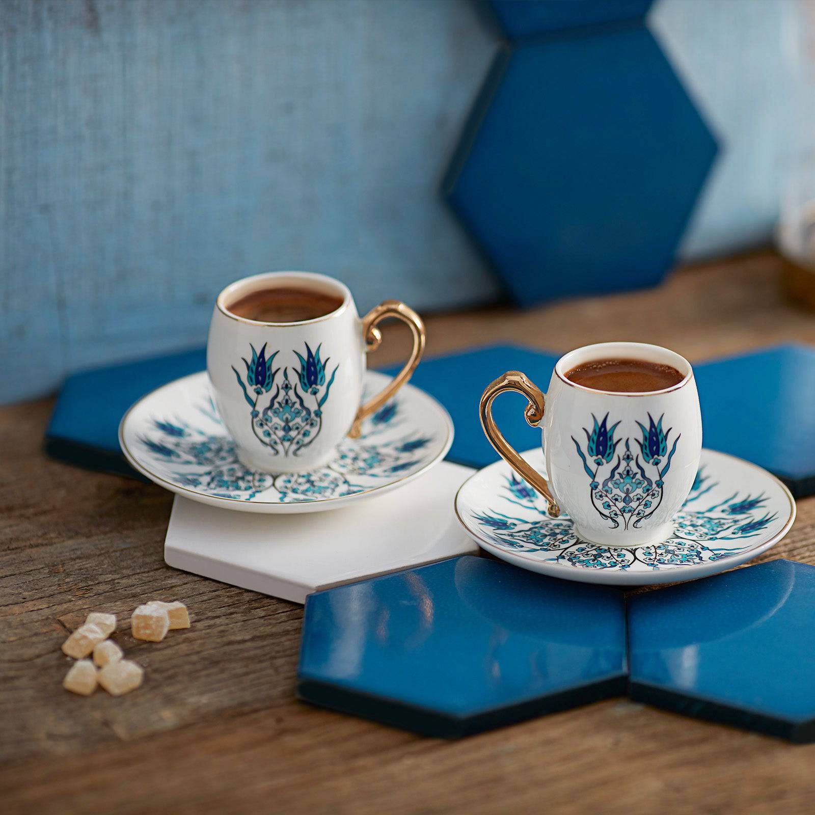 Karaca Iznik Set Of 2 Coffee Cups 153.03.07.7659 -  Coffee Sets - ebarza Furniture UAE | Shop Modern Furniture in Abu Dhabi & Dubai - مفروشات ايبازرا في الامارات | تسوق اثاث عصري وديكورات مميزة في دبي وابوظبي