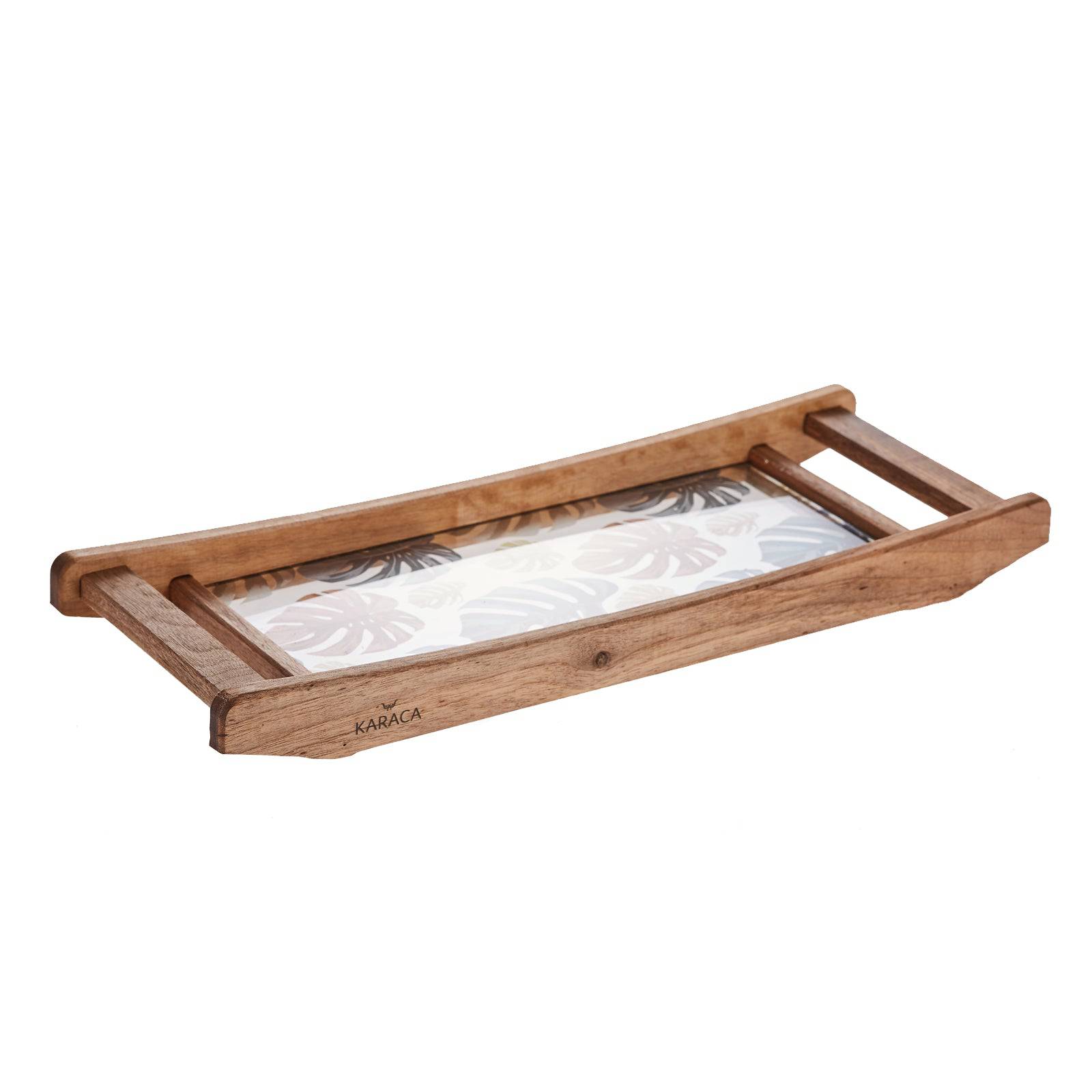 Karaca Leaf Glass Tray 153.03.06.1258 -  Trays - ebarza Furniture UAE | Shop Modern Furniture in Abu Dhabi & Dubai - مفروشات ايبازرا في الامارات | تسوق اثاث عصري وديكورات مميزة في دبي وابوظبي