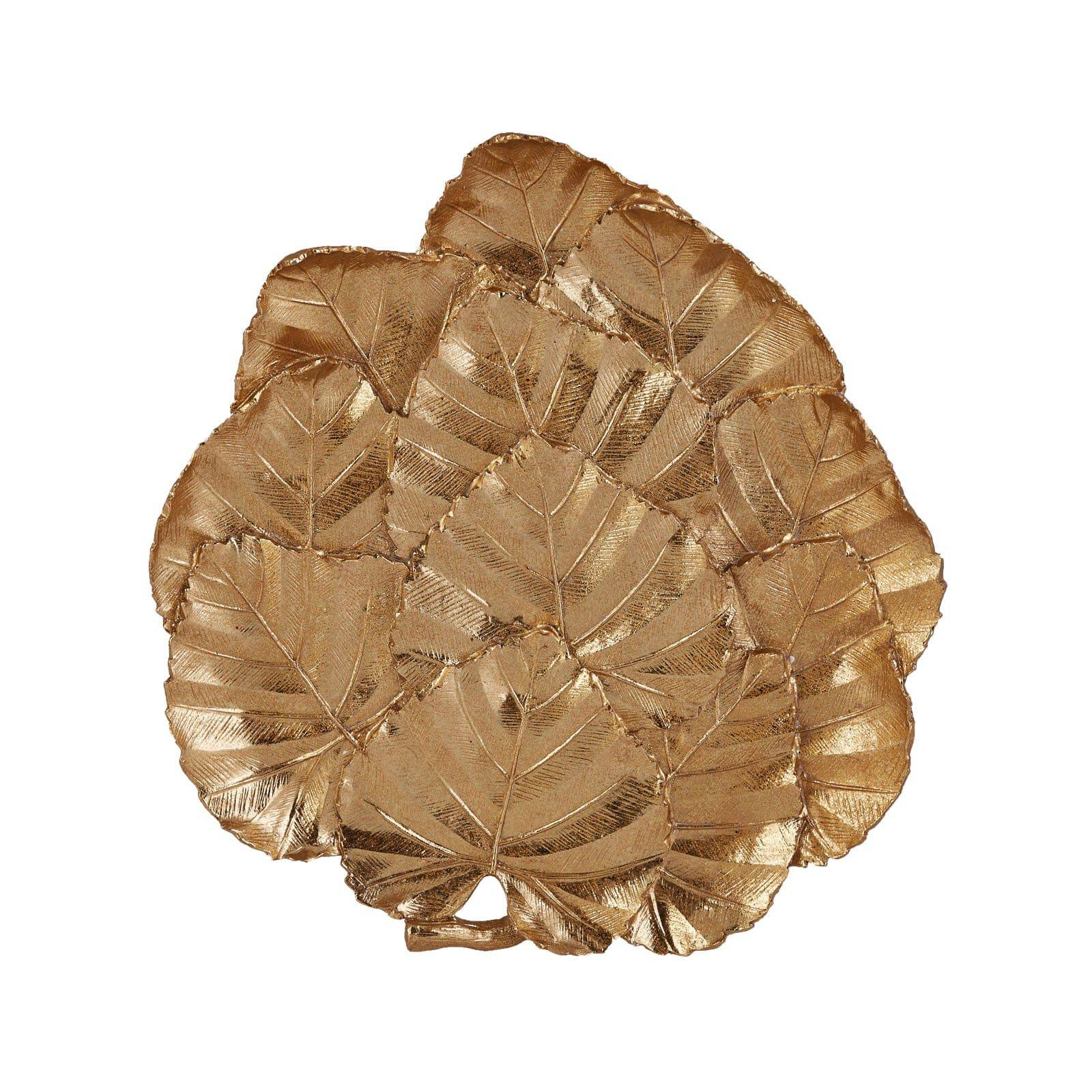 Karaca Leaf Plate 32X29X5 Cm Gold 153.19.01.1102 -  Plates - ebarza Furniture UAE | Shop Modern Furniture in Abu Dhabi & Dubai - مفروشات ايبازرا في الامارات | تسوق اثاث عصري وديكورات مميزة في دبي وابوظبي