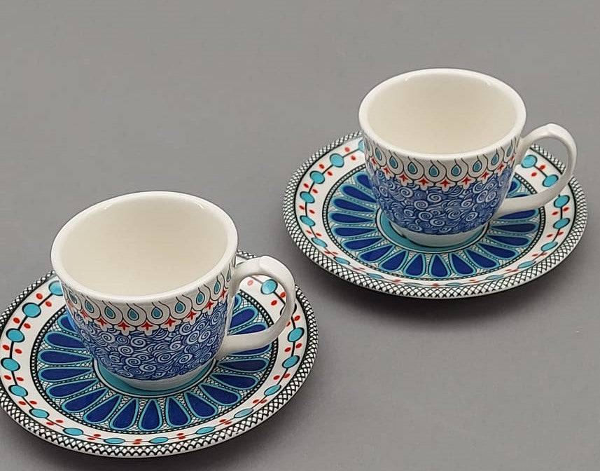 Karaca Mai Selcuklu Series 2 Person Coffee Cup Set  153.03.07.9018 -  Tea Sets - ebarza Furniture UAE | Shop Modern Furniture in Abu Dhabi & Dubai - مفروشات ايبازرا في الامارات | تسوق اثاث عصري وديكورات مميزة في دبي وابوظبي