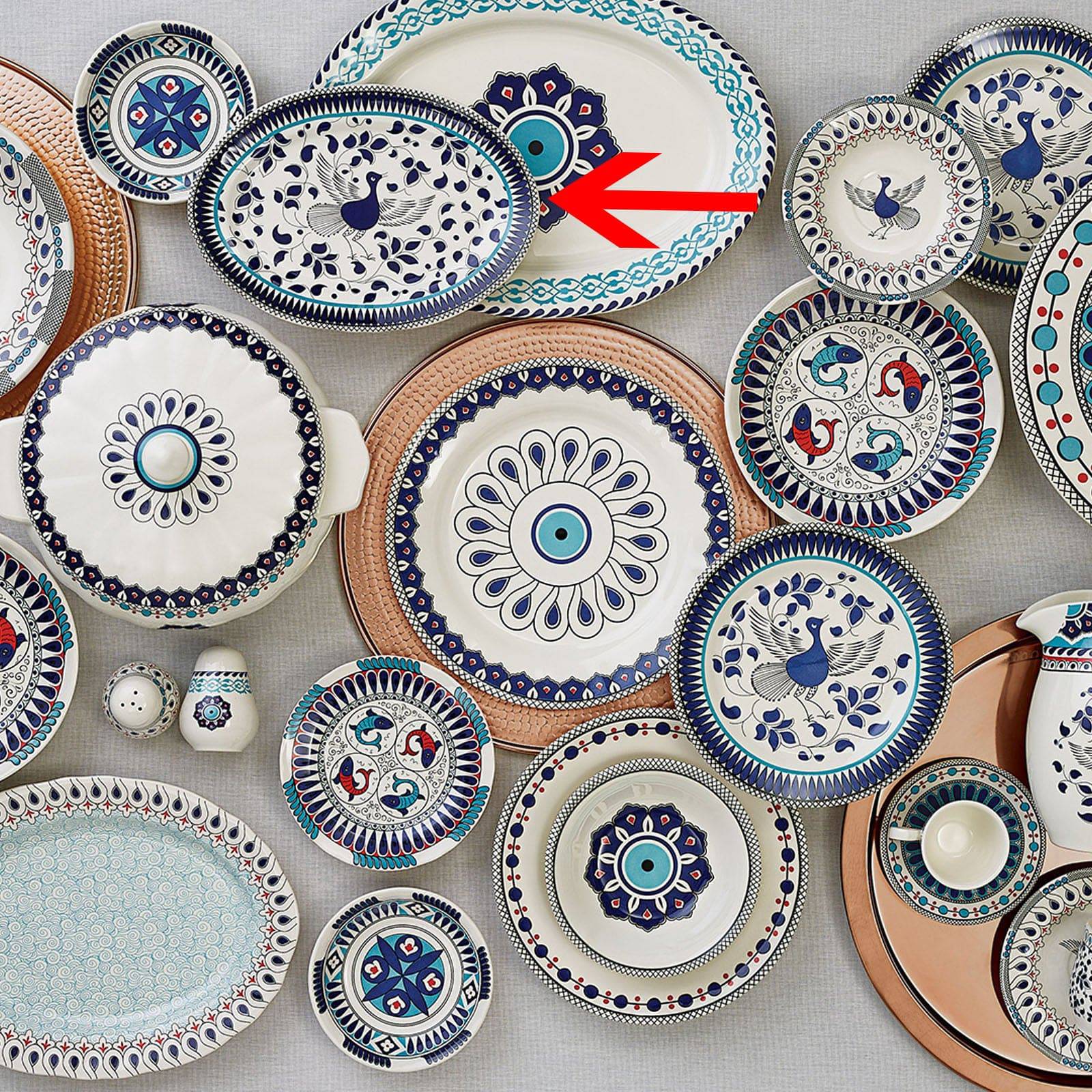 Karaca Mai Seljuk Series Oval Plate 25 Cm 153.03.07.9024 -  Plates - ebarza Furniture UAE | Shop Modern Furniture in Abu Dhabi & Dubai - مفروشات ايبازرا في الامارات | تسوق اثاث عصري وديكورات مميزة في دبي وابوظبي