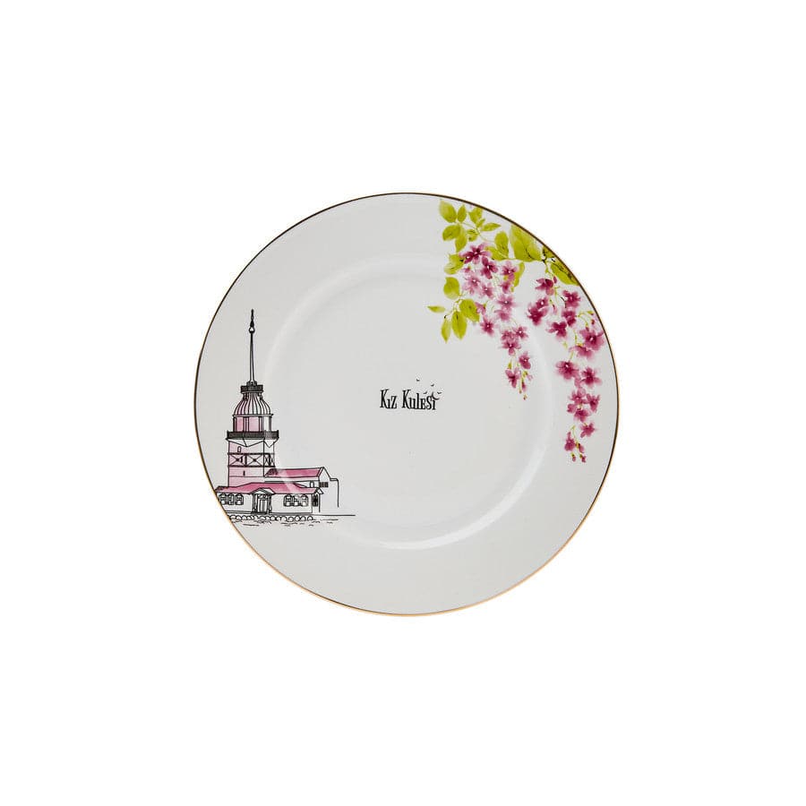 Karaca Redbud Maiden'S Tower Cake Plate 153.03.06.4969 -  Plates | طبق كعكة برج كاراجا ريدبد مايدن - ebarza Furniture UAE | Shop Modern Furniture in Abu Dhabi & Dubai - مفروشات ايبازرا في الامارات | تسوق اثاث عصري وديكورات مميزة في دبي وابوظبي