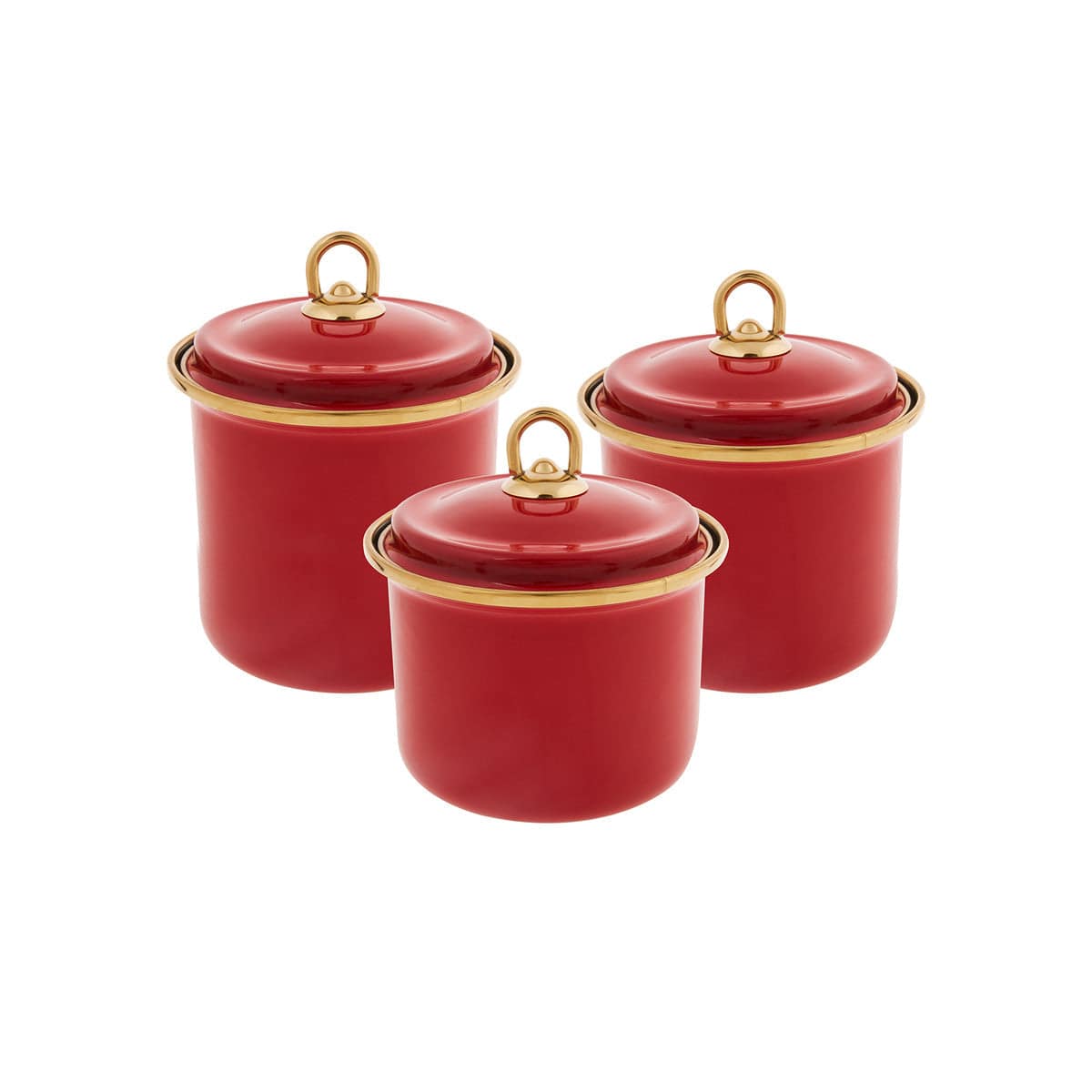 Karaca Retro Red Storage Container Set Of 3 153.03.06.5033 -  Spice Sets | مجموعة حاويات تخزين كاراجا ريترو حمراء من 3 - ebarza Furniture UAE | Shop Modern Furniture in Abu Dhabi & Dubai - مفروشات ايبازرا في الامارات | تسوق اثاث عصري وديكورات مميزة في دبي وابوظبي