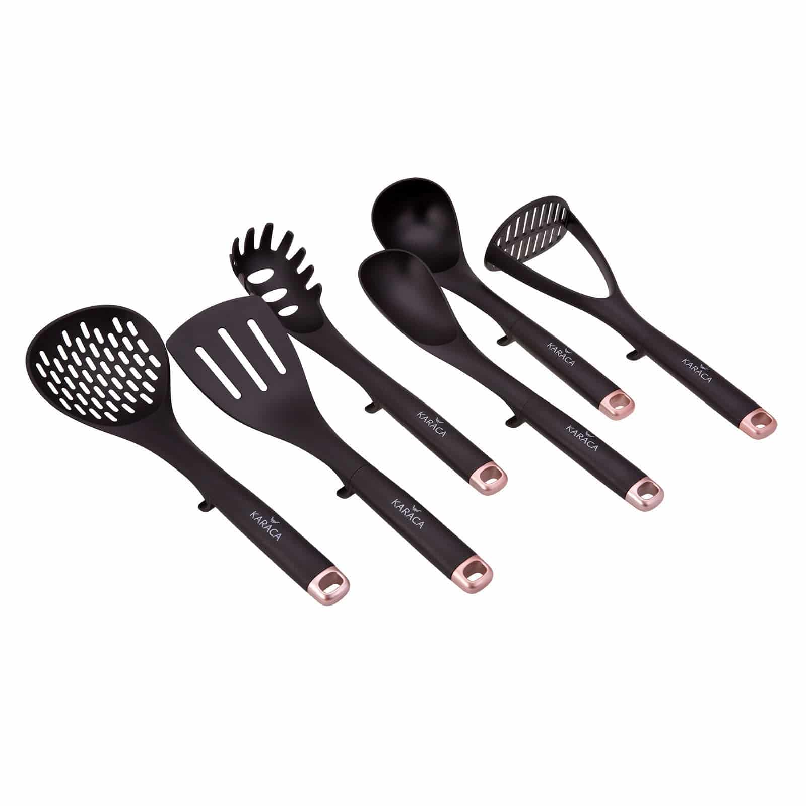 Karaca Rosegold Spring 7 Parça Set 153.03.07.4993 -  Cookware Sets | مجموعه أدوات مطبخ من كاراجا - ebarza Furniture UAE | Shop Modern Furniture in Abu Dhabi & Dubai - مفروشات ايبازرا في الامارات | تسوق اثاث عصري وديكورات مميزة في دبي وابوظبي