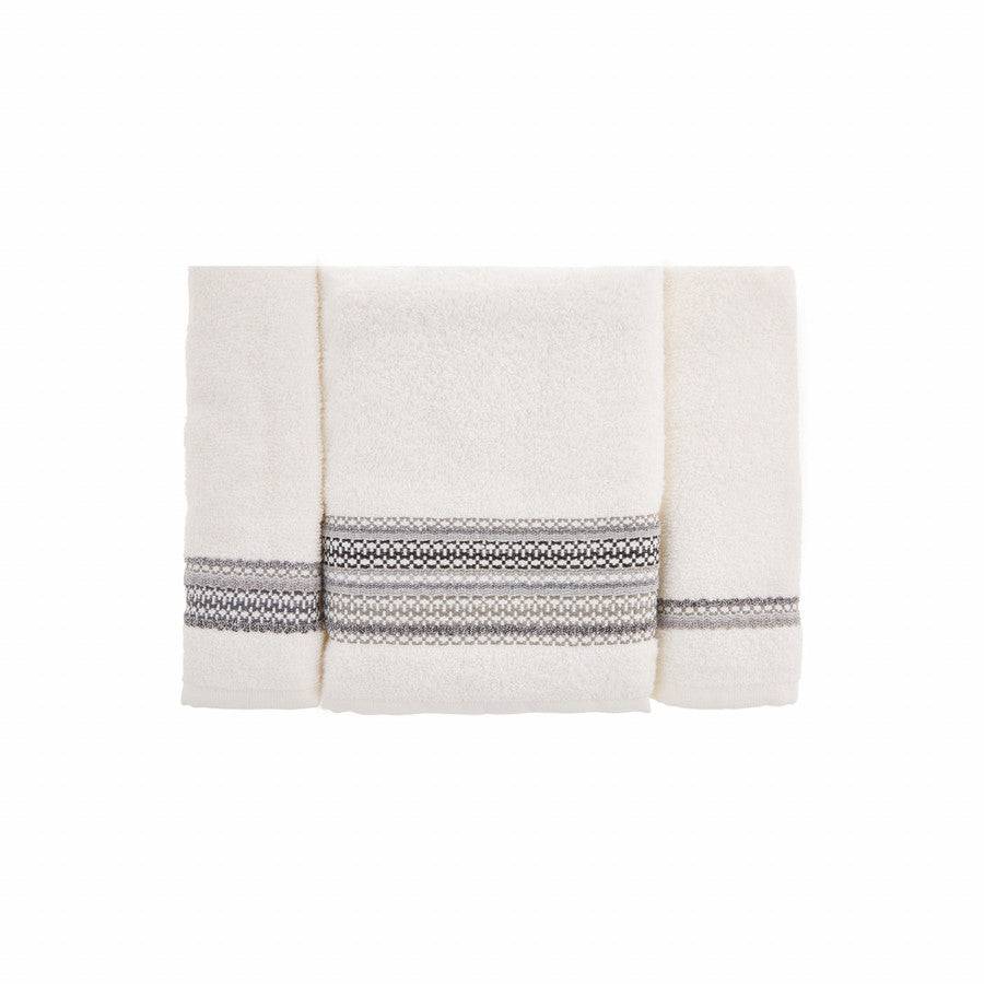 Karaca Sarah Anderson Ingrid Grey 3 Piece Hand And Face Towel Set 160.02.01.0491 -  Towels | طقم مناشف لليد والوجه كاراجا سارا أندرسون إنجريد رمادي 3 قطع - ebarza Furniture UAE | Shop Modern Furniture in Abu Dhabi & Dubai - مفروشات ايبازرا في الامارات | تسوق اثاث عصري وديكورات مميزة في دبي وابوظبي