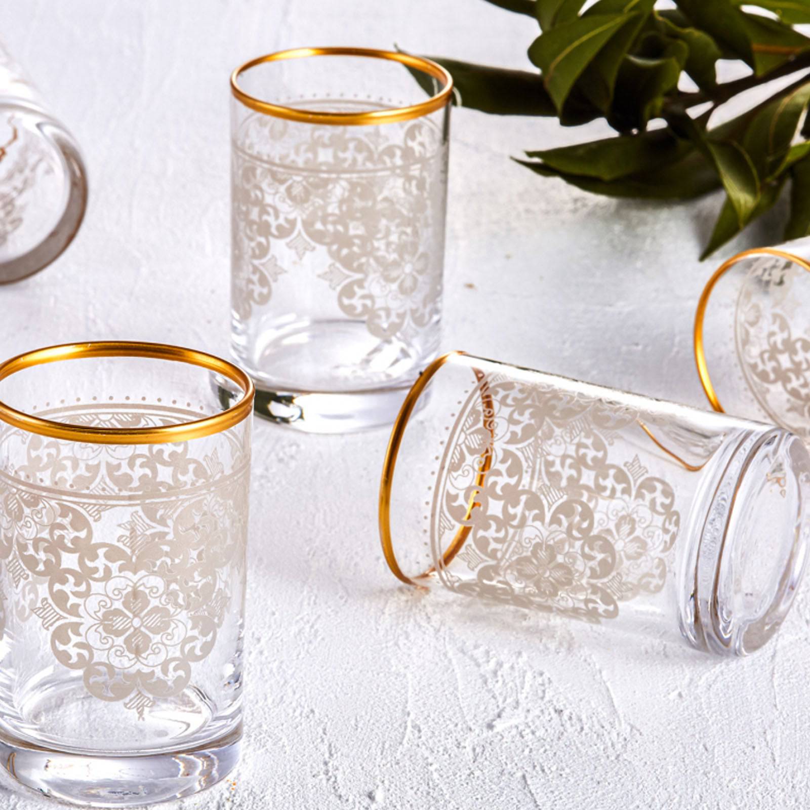 Karaca Sare 6 Glass Gold 153.03.08.0127 -  Drinkware - ebarza Furniture UAE | Shop Modern Furniture in Abu Dhabi & Dubai - مفروشات ايبازرا في الامارات | تسوق اثاث عصري وديكورات مميزة في دبي وابوظبي