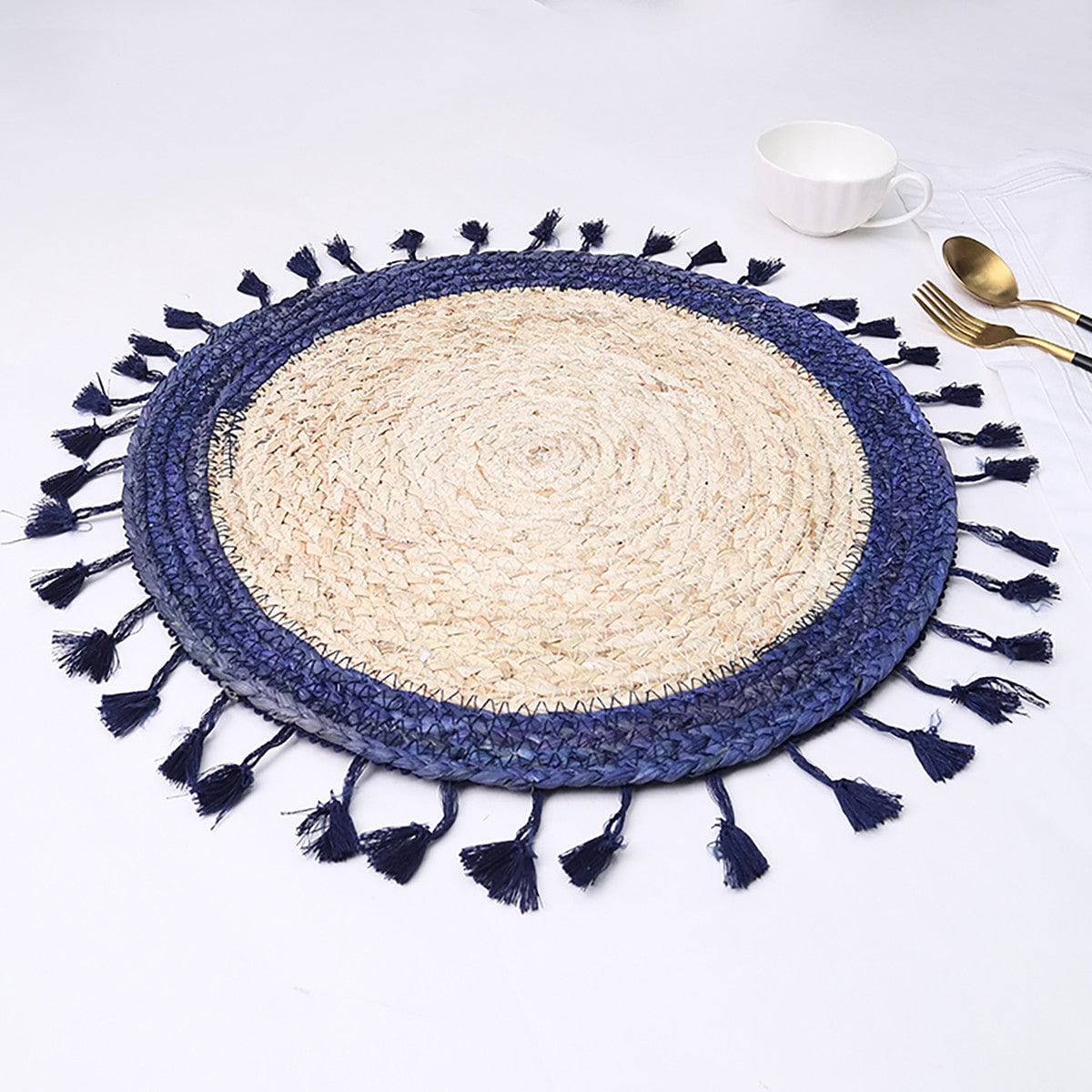 Karaca Sera Husk 2-Piece Placemat Dark Blue 153.20.01.0269 -  Placemats | كاراجا سيرا هسك قطعتان أزرق داكن - ebarza Furniture UAE | Shop Modern Furniture in Abu Dhabi & Dubai - مفروشات ايبازرا في الامارات | تسوق اثاث عصري وديكورات مميزة في دبي وابوظبي