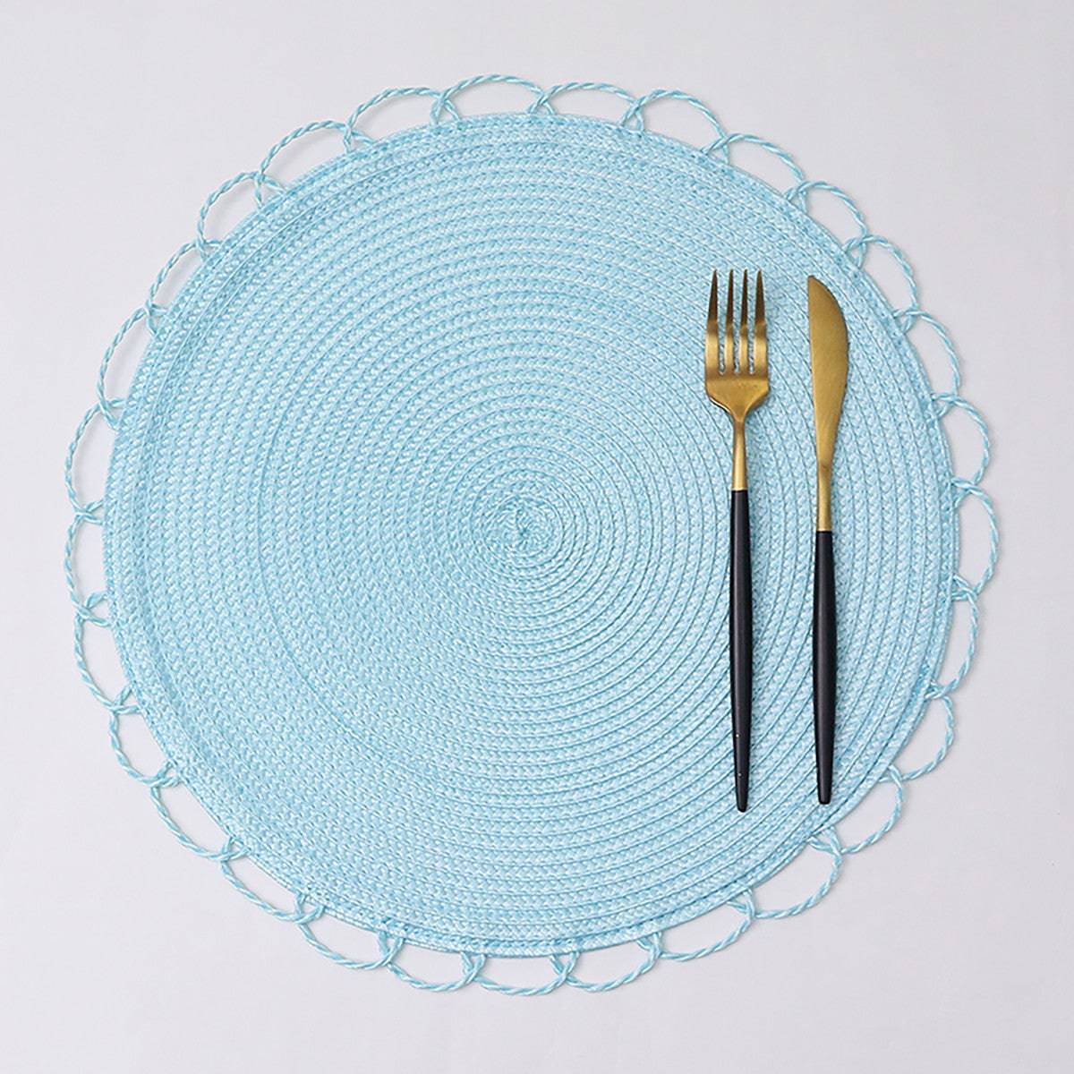 Karaca Sera Woven 2-Piece Placemat Blue 153.20.01.0251 -  Placemats | كاراجا سيرا منسوجة من قطعتين أزرق - ebarza Furniture UAE | Shop Modern Furniture in Abu Dhabi & Dubai - مفروشات ايبازرا في الامارات | تسوق اثاث عصري وديكورات مميزة في دبي وابوظبي