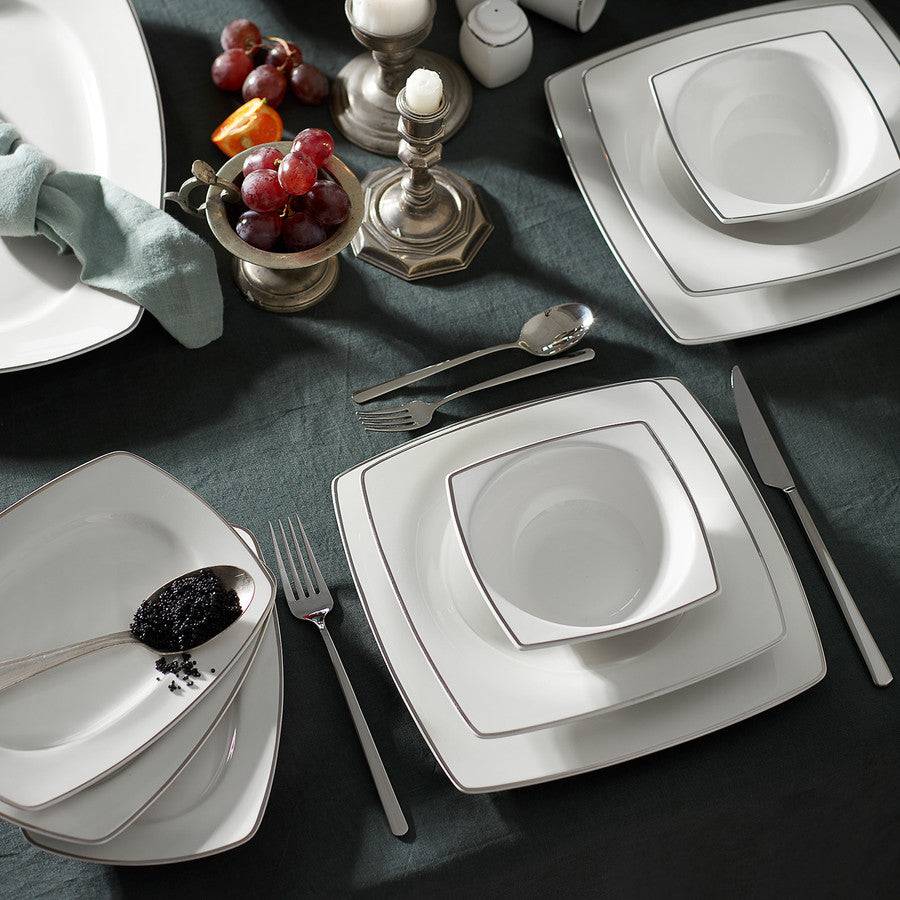 Karaca Tasia Fine Cream 60 Piece Dining Set Square For 12 People 153.03.07.9467 -  Dinnerware Sets | كاراجا تاسيا كريم فاين 60 قطعة طقم طعام ل12 شخص - ebarza Furniture UAE | Shop Modern Furniture in Abu Dhabi & Dubai - مفروشات ايبازرا في الامارات | تسوق اثاث عصري وديكورات مميزة في دبي وابوظبي