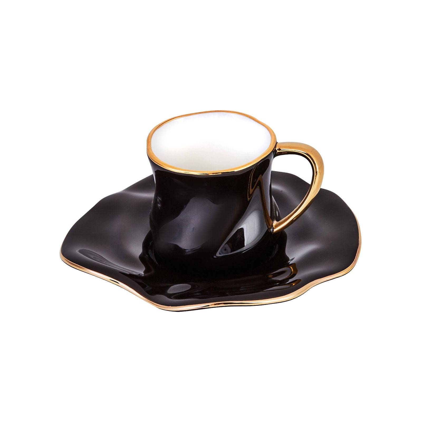 Karaca Tev Black 2 Person Coffee Cup Set With Box 153.03.06.1442 -  Coffee Sets | طقم فناجين قهوة كاراجا تيف أسود اللون لشخصين مع صندوق - ebarza Furniture UAE | Shop Modern Furniture in Abu Dhabi & Dubai - مفروشات ايبازرا في الامارات | تسوق اثاث عصري وديكورات مميزة في دبي وابوظبي