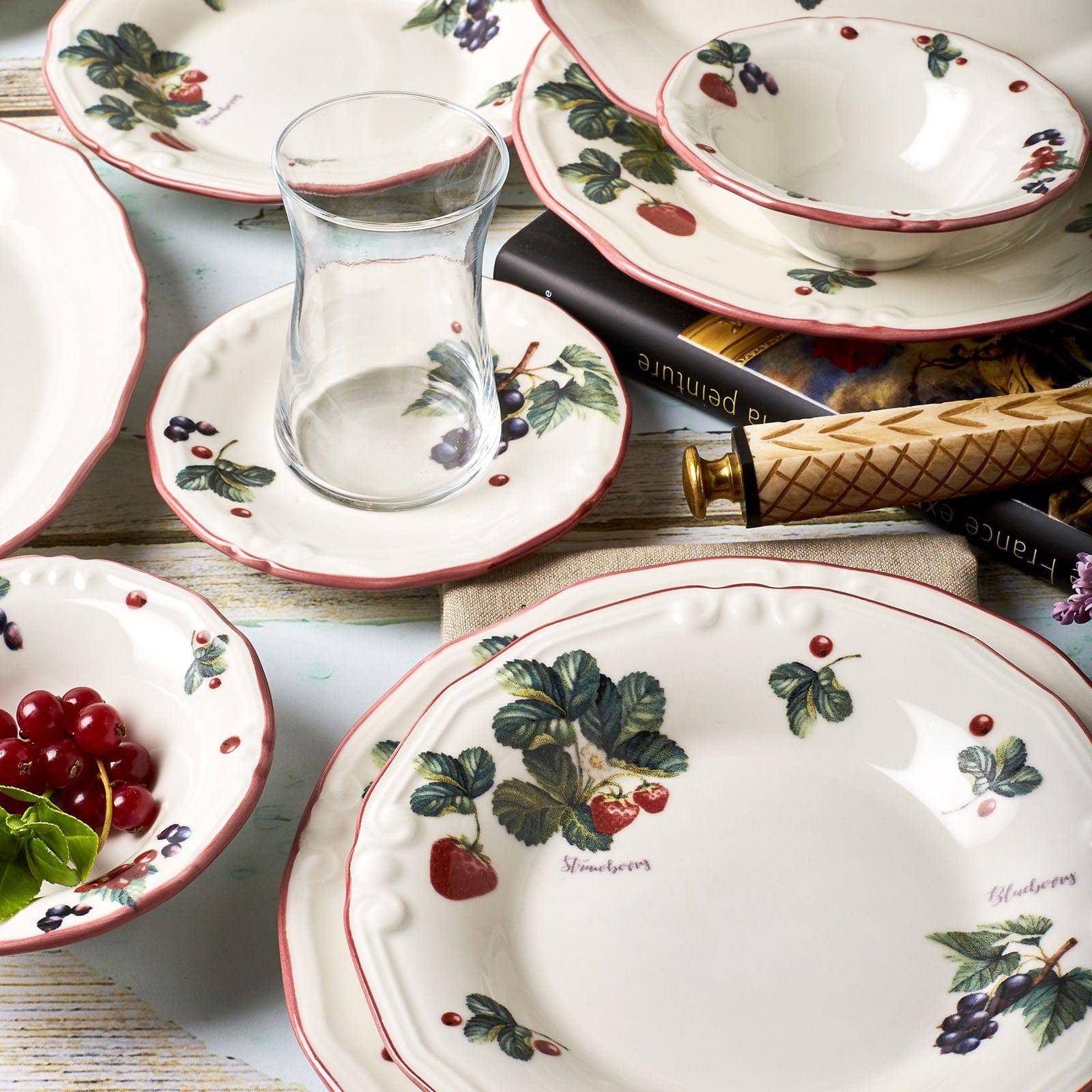 Karaca Very Berry 26 Pieces  Set For 6 People 153.03.08.0255 -  Dinnerware Sets - ebarza Furniture UAE | Shop Modern Furniture in Abu Dhabi & Dubai - مفروشات ايبازرا في الامارات | تسوق اثاث عصري وديكورات مميزة في دبي وابوظبي