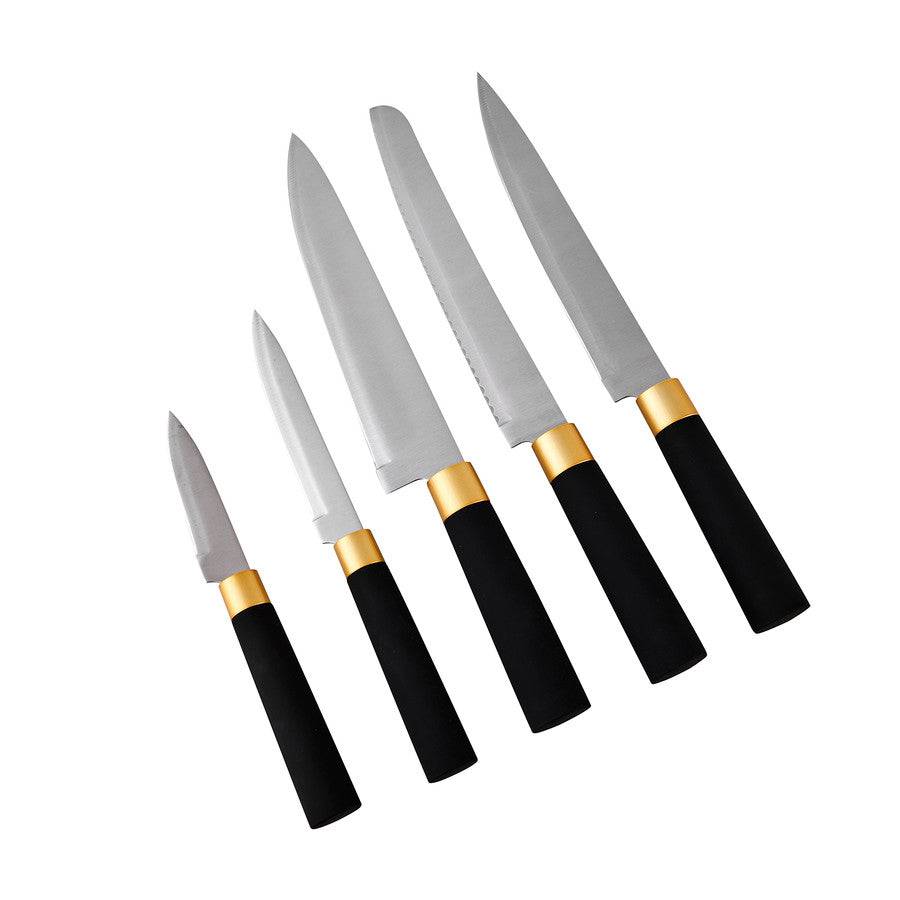 Karaca Woodland Black 6 Piece Knife Set 153.03.06.1479 -  Kitchen Knives | طقم سكاكين كاراجا وودلاند 6 لون اسود قطع - ebarza Furniture UAE | Shop Modern Furniture in Abu Dhabi & Dubai - مفروشات ايبازرا في الامارات | تسوق اثاث عصري وديكورات مميزة في دبي وابوظبي