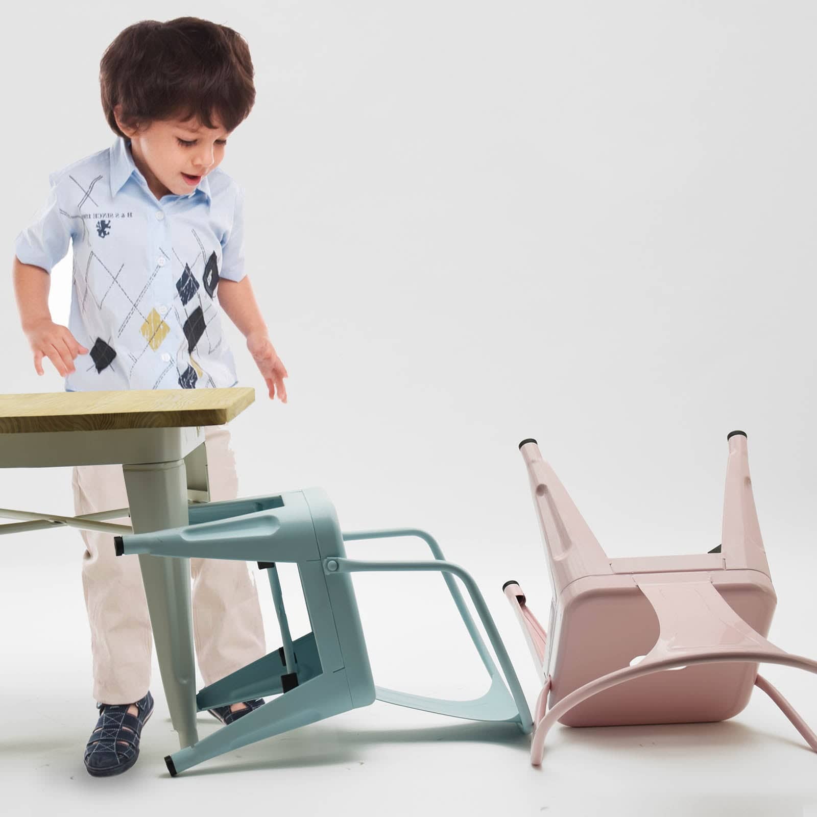 Kids Chair Metal K01-B -  Kids Chairs - ebarza Furniture UAE | Shop Modern Furniture in Abu Dhabi & Dubai - مفروشات ايبازرا في الامارات | تسوق اثاث عصري وديكورات مميزة في دبي وابوظبي