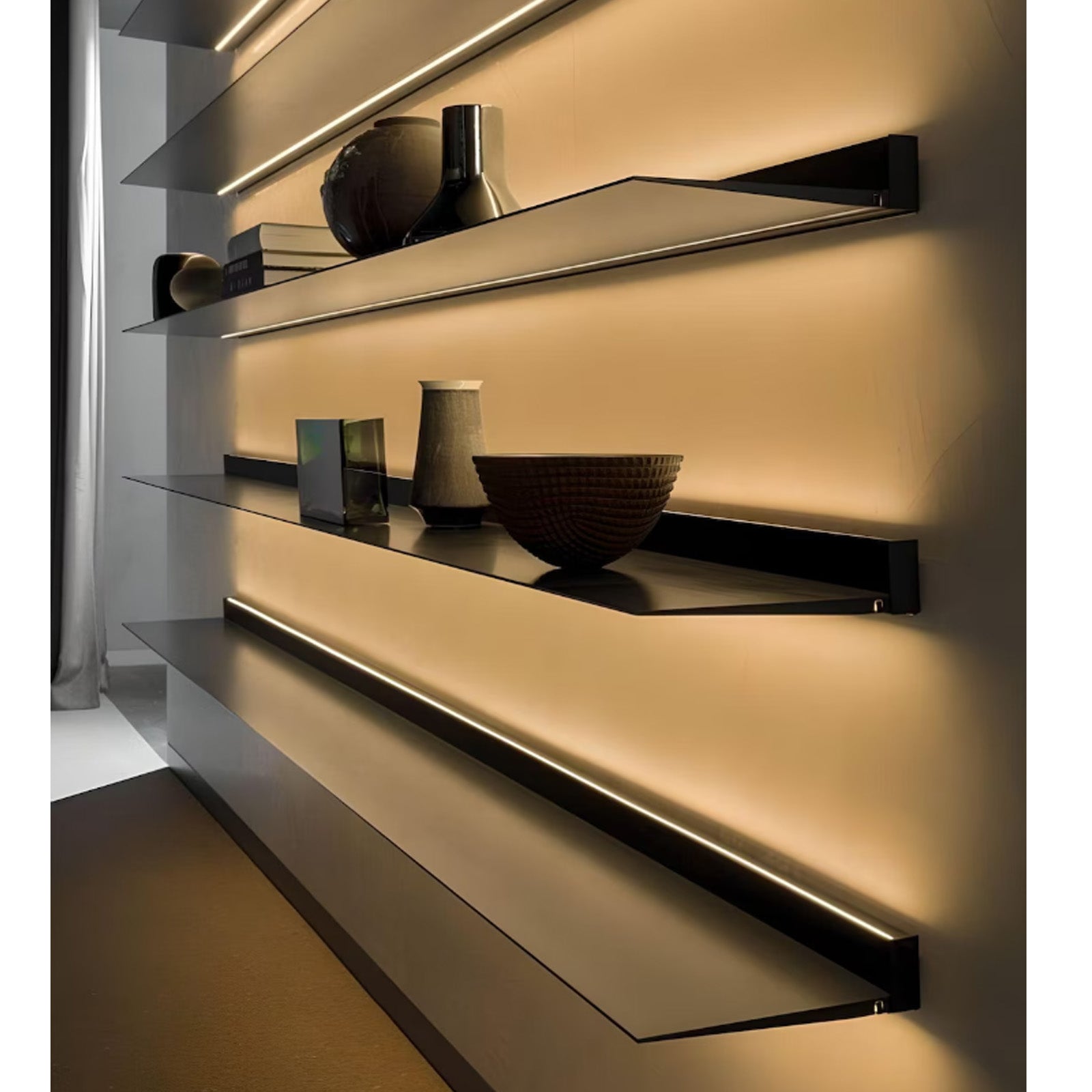 LED Aluminum Panel Light CH4-LT048-1.5m-Matt Black-With Plug-4000k -  Wall Lamps - ebarza Furniture UAE | Shop Modern Furniture in Abu Dhabi & Dubai - مفروشات ايبازرا في الامارات | تسوق اثاث عصري وديكورات مميزة في دبي وابوظبي