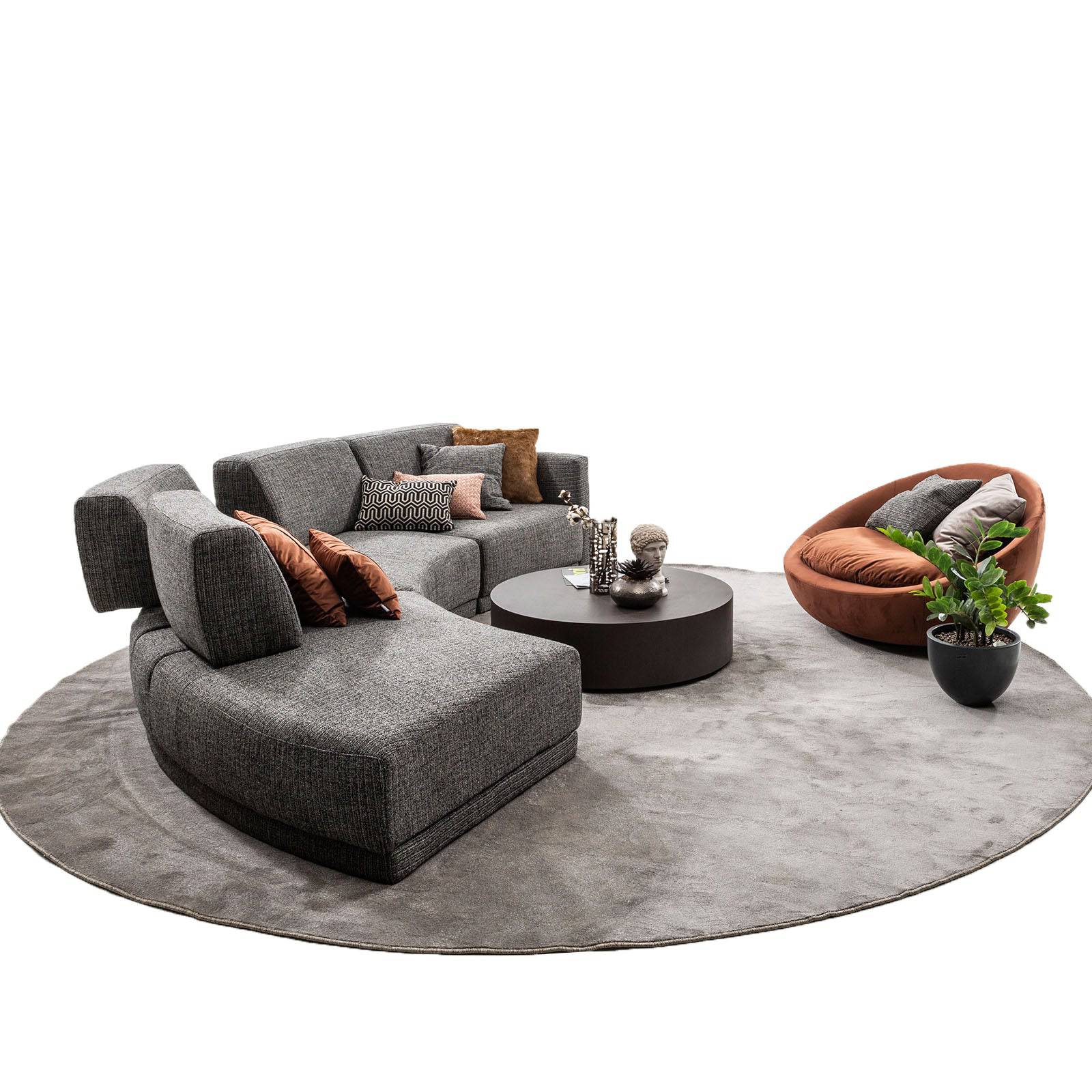 Lemans Double  Curved Module  Lemans-Double-Grey -  Sofas | قطعة واحدة من اريكة ليمانس - ebarza Furniture UAE | Shop Modern Furniture in Abu Dhabi & Dubai - مفروشات ايبازرا في الامارات | تسوق اثاث عصري وديكورات مميزة في دبي وابوظبي