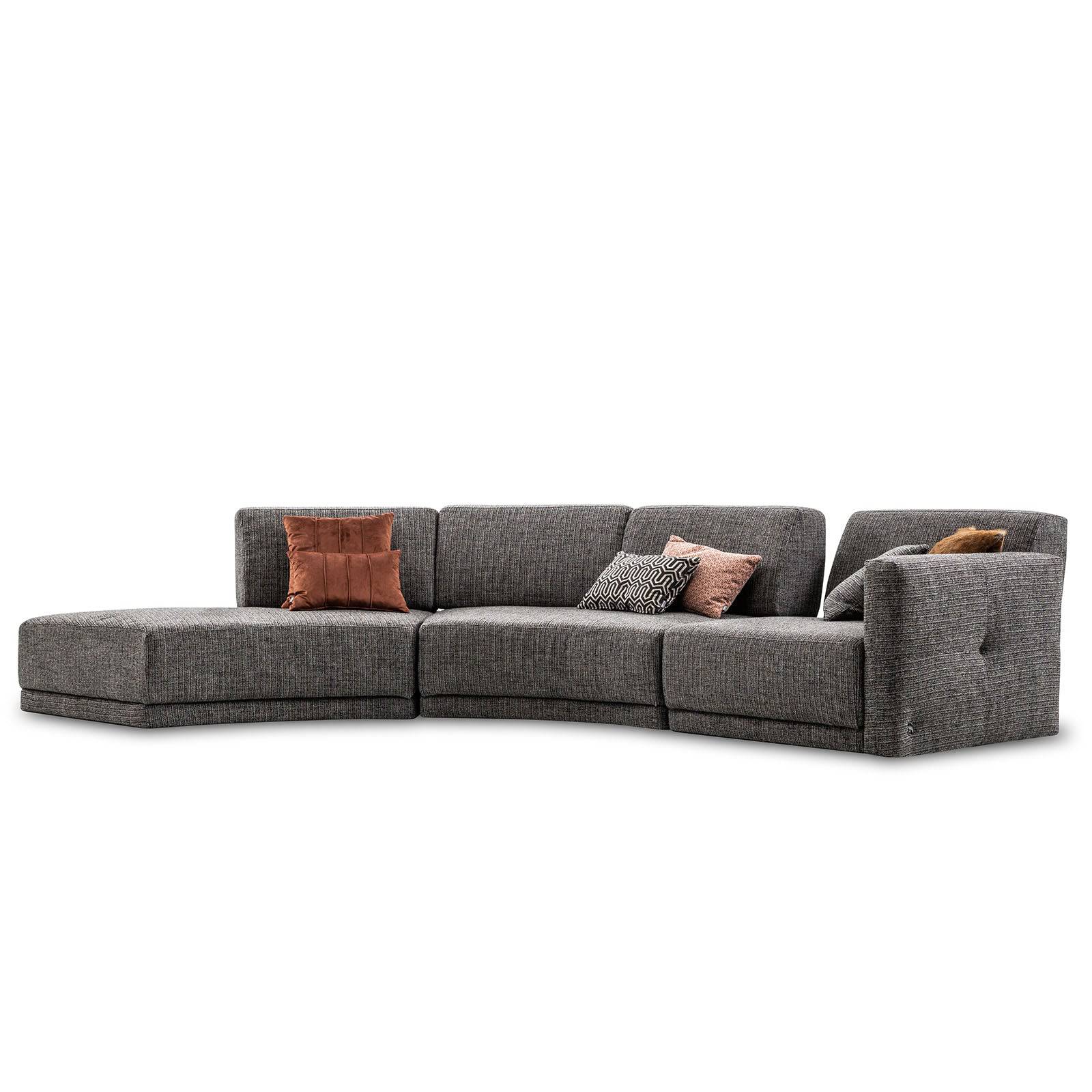 Lemans Double  Curved Module  Lemans-Double-Grey -  Sofas | قطعة واحدة من اريكة ليمانس - ebarza Furniture UAE | Shop Modern Furniture in Abu Dhabi & Dubai - مفروشات ايبازرا في الامارات | تسوق اثاث عصري وديكورات مميزة في دبي وابوظبي